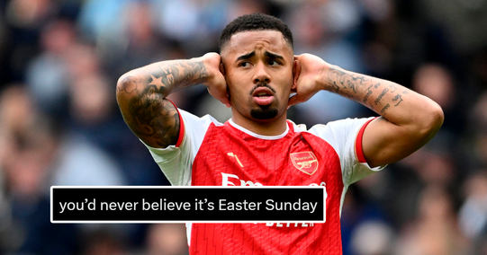 One thing you would NOT expect to see on Easter Sunday - fans definitely should hold back