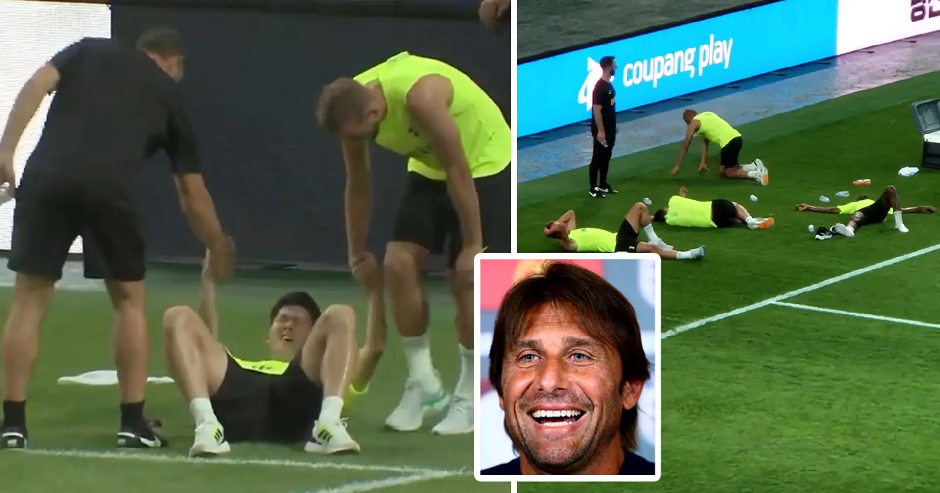 Son Heung-min struggles to get up after Tottenham's brutal training sessions under Antonio Conte