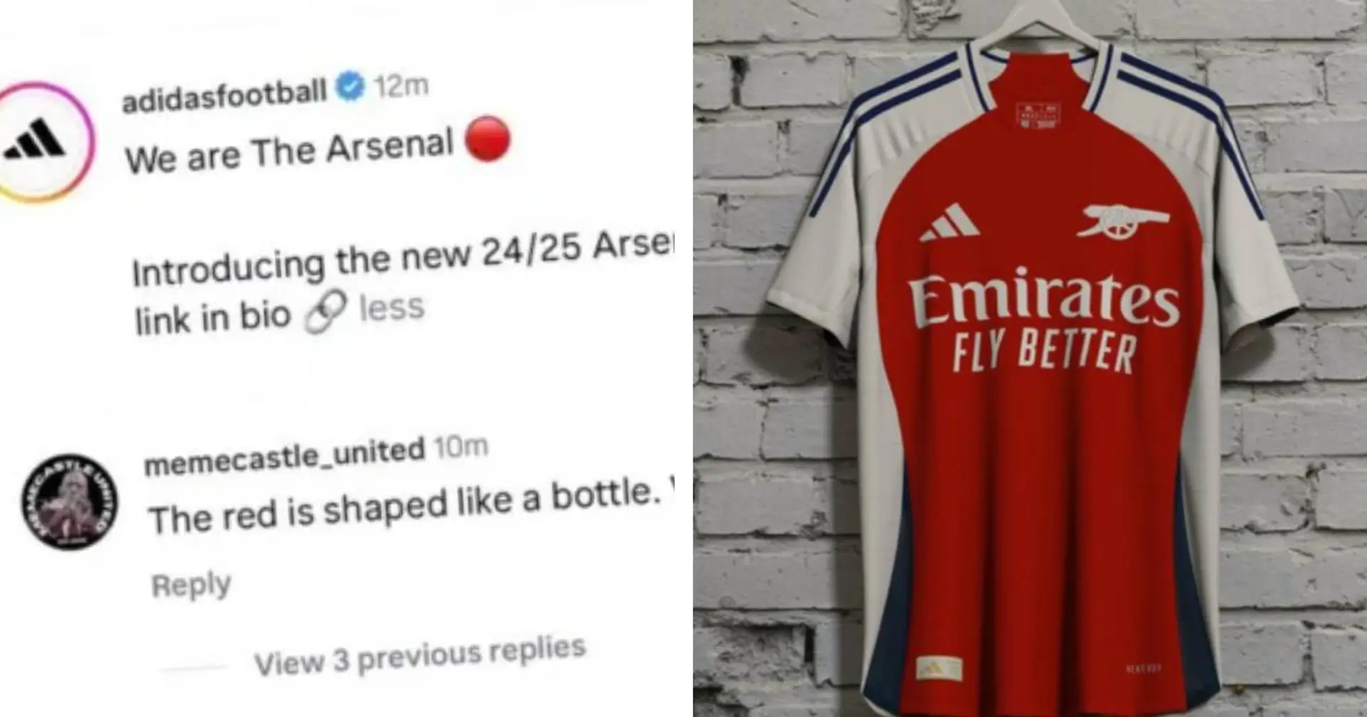 Arsenal home kit mercilessly trolled for 'looking like a bottle', Adidas react 