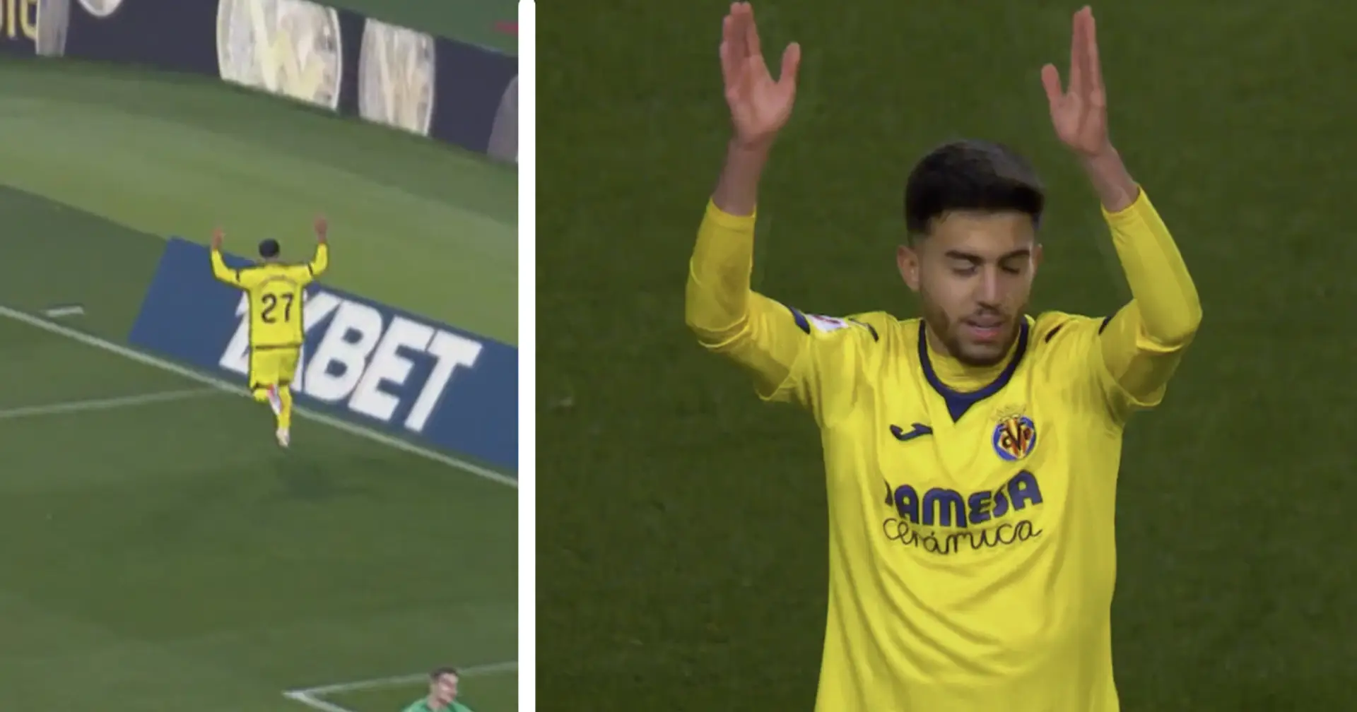 Why did Villarreal player refuse to celebrate his goal v Barcelona?