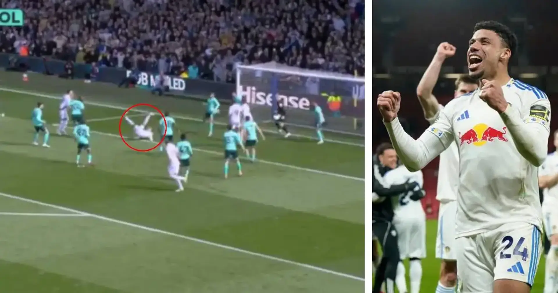 James Justin scores spectacular bicycle kick for Leeds United vs Wolves ...