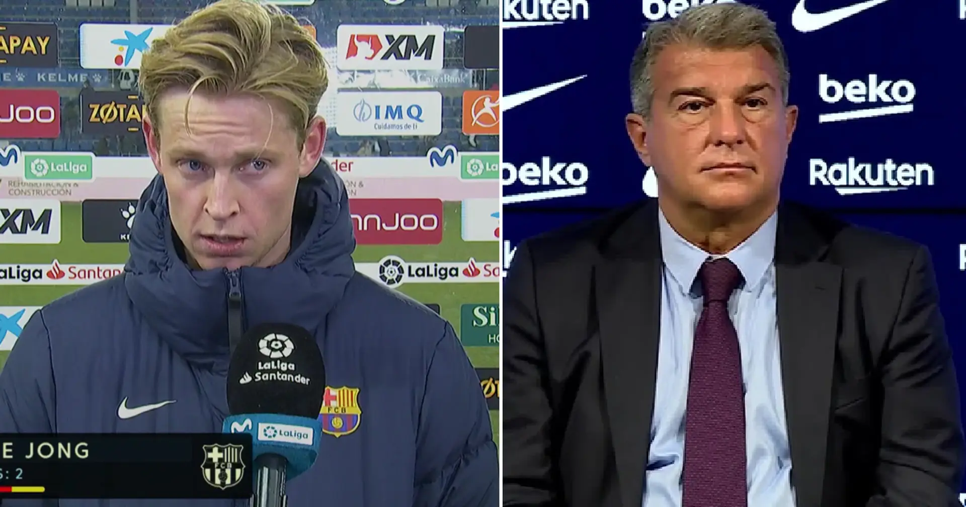'I'm sorry': Frenkie completely disagrees with Laporta in post-match interview 