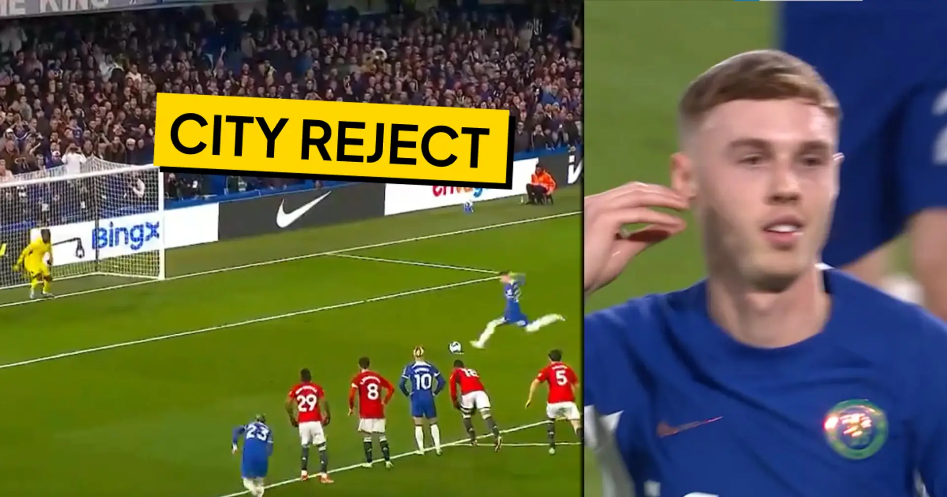 Man United fans aim 'City reject' chants at Palmer – he shuts them down with goal and celebration