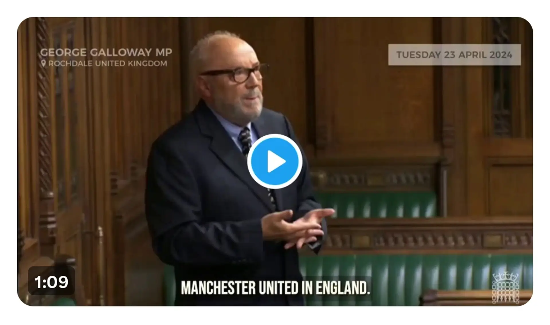 "The Glazers must go" cries Rochdale MP  @georgegalloway in a rallying debate on football in Parliament. A vital step to
