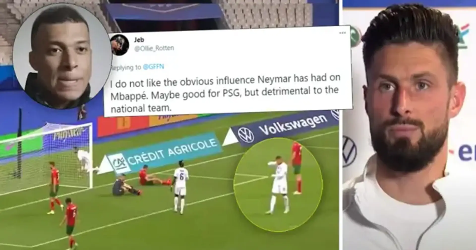 Kylian Mbappé 'se siente atacado' por los comentarios de Olivier Giroud días antes de la Euro 2020