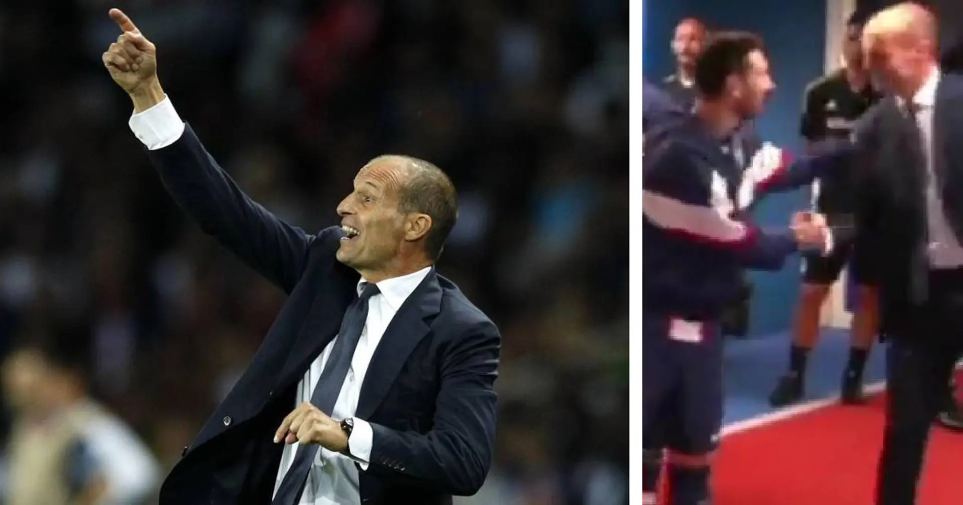 Aperçu: Allegri saluant les stars du PSG avant le match contre la Juventus