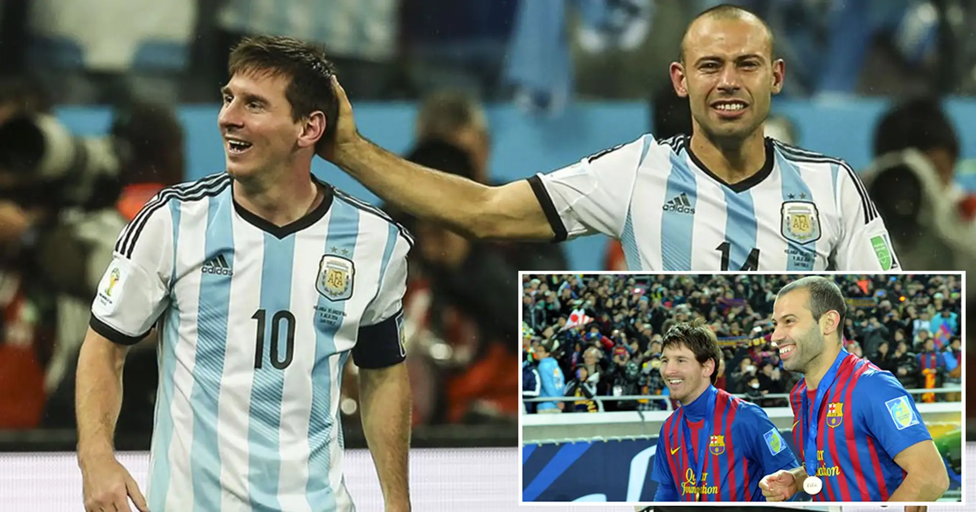 El emotivo mensaje de Mascherano a Messi tras igualar su récord