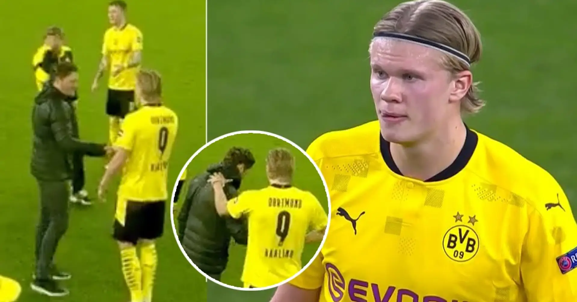 Incredible moment between Erling Haaland and Borussia Dortmund coach caught on camera