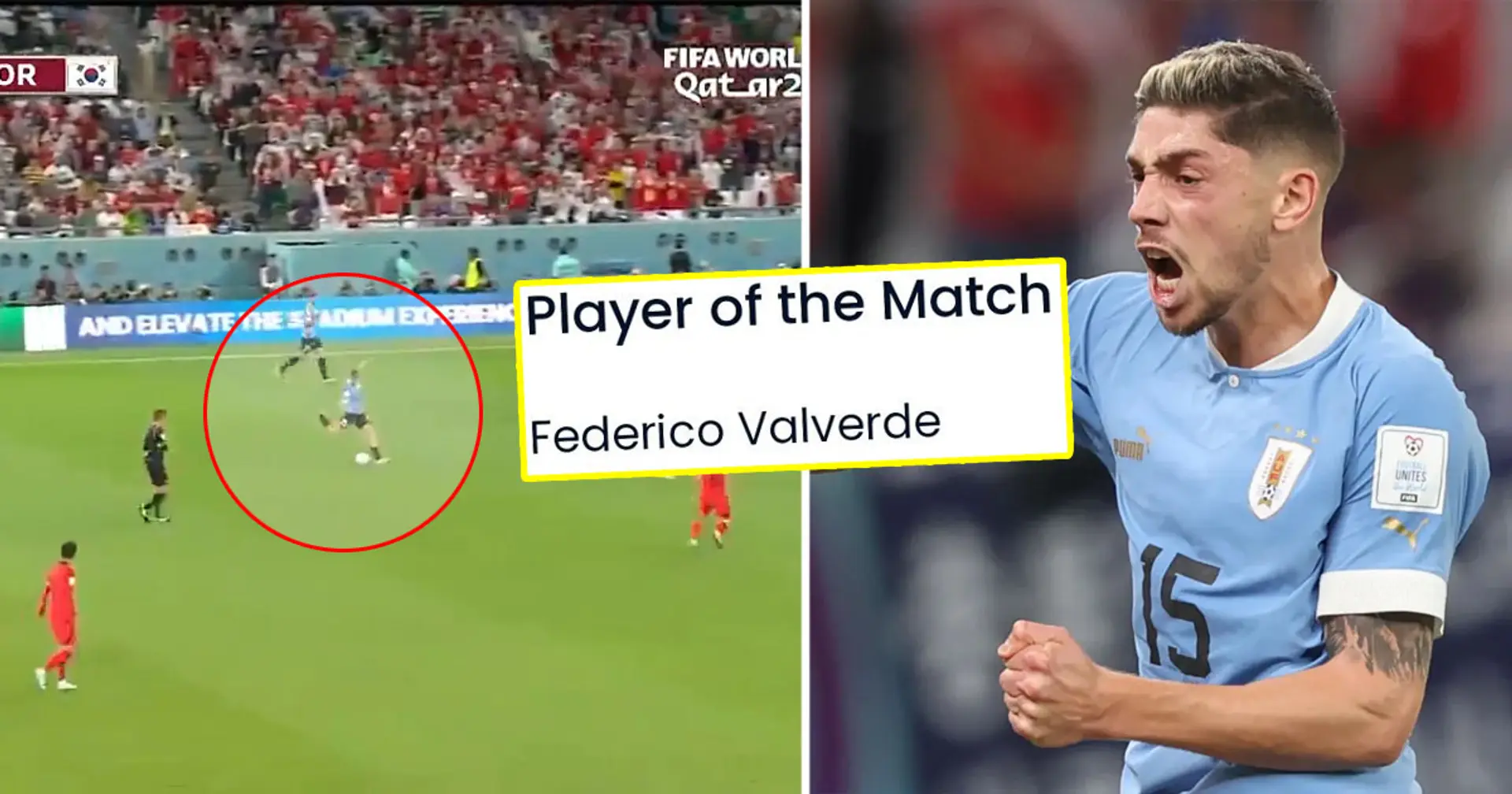 Valverde named MOTM, nearly scores a banger in Uruguay's opener at World Cup