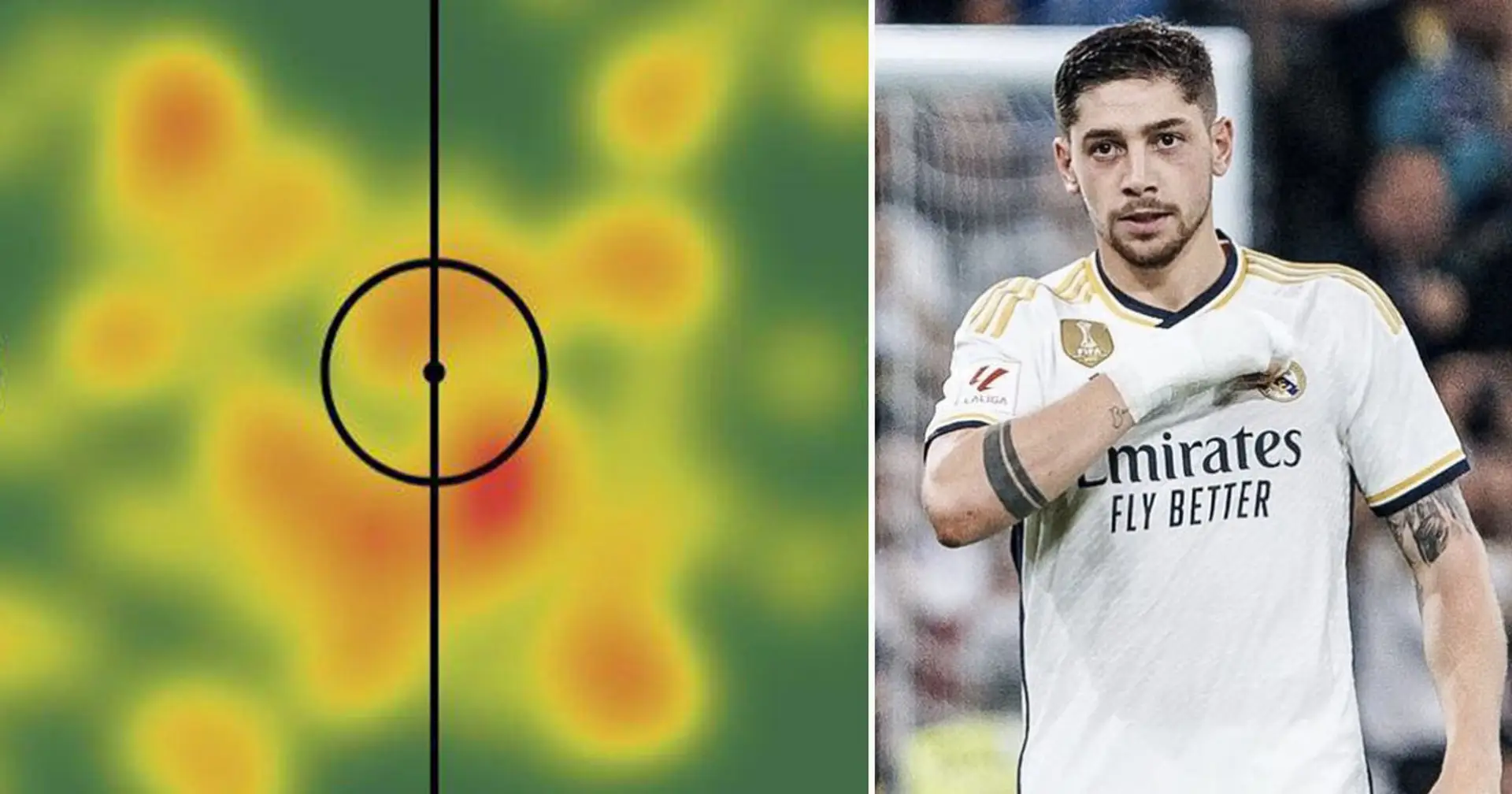 Fede Valverde's heatmap vs Villarreal is a work of art: he has set another personal record