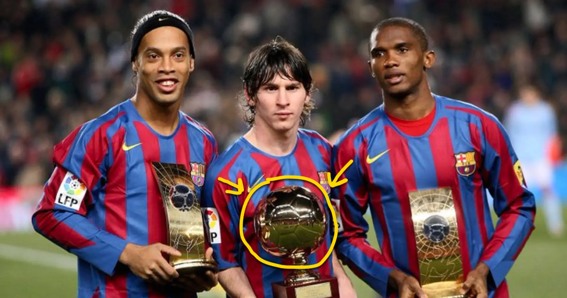 Why does no.30 Leo Messi hold golden ball in this old photo if he wouldn't win Ballon d'Or until 2009? Explained 