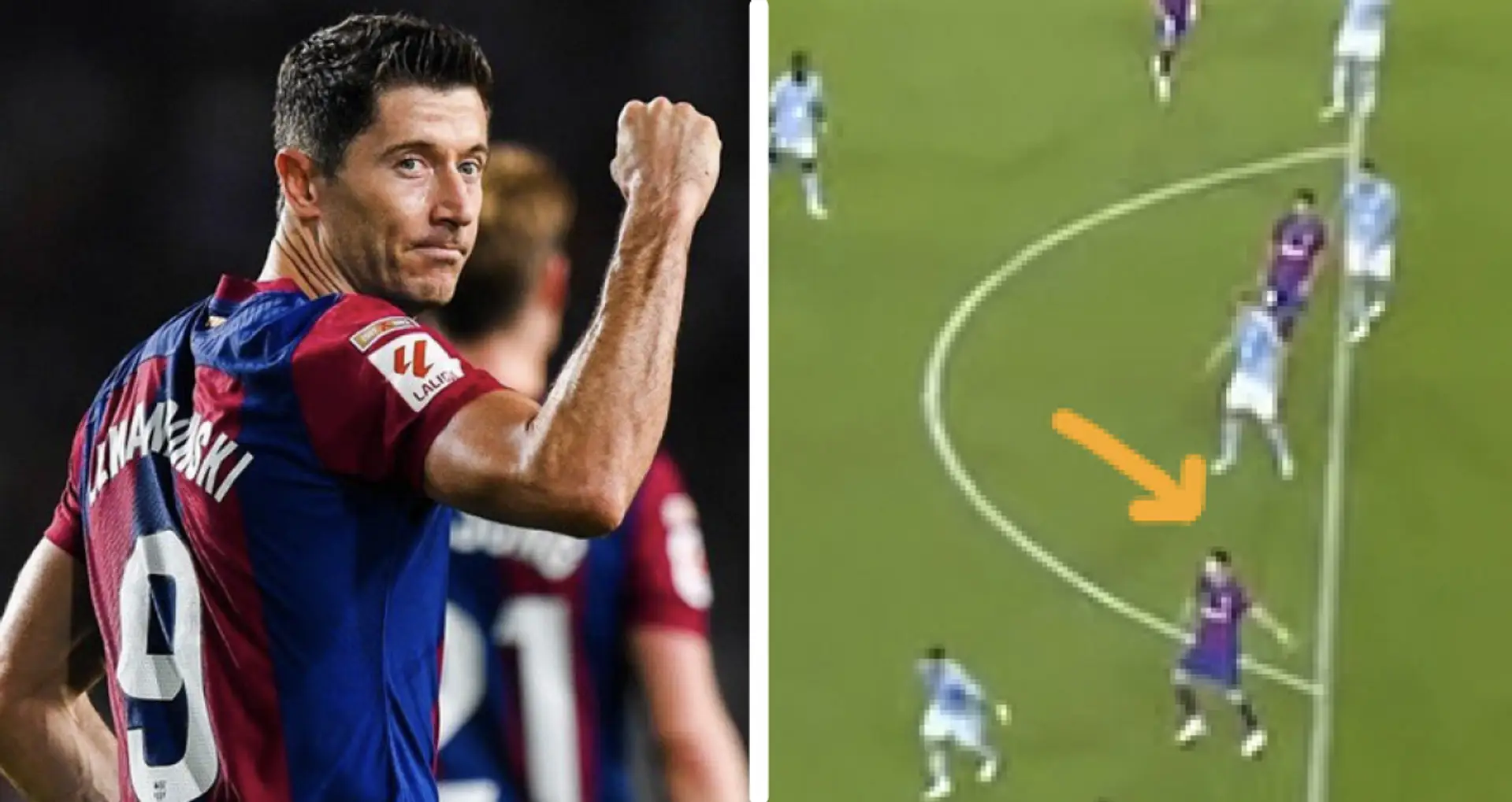 How Lewandowski helped create Barca's equaliser with move of his hand – shown