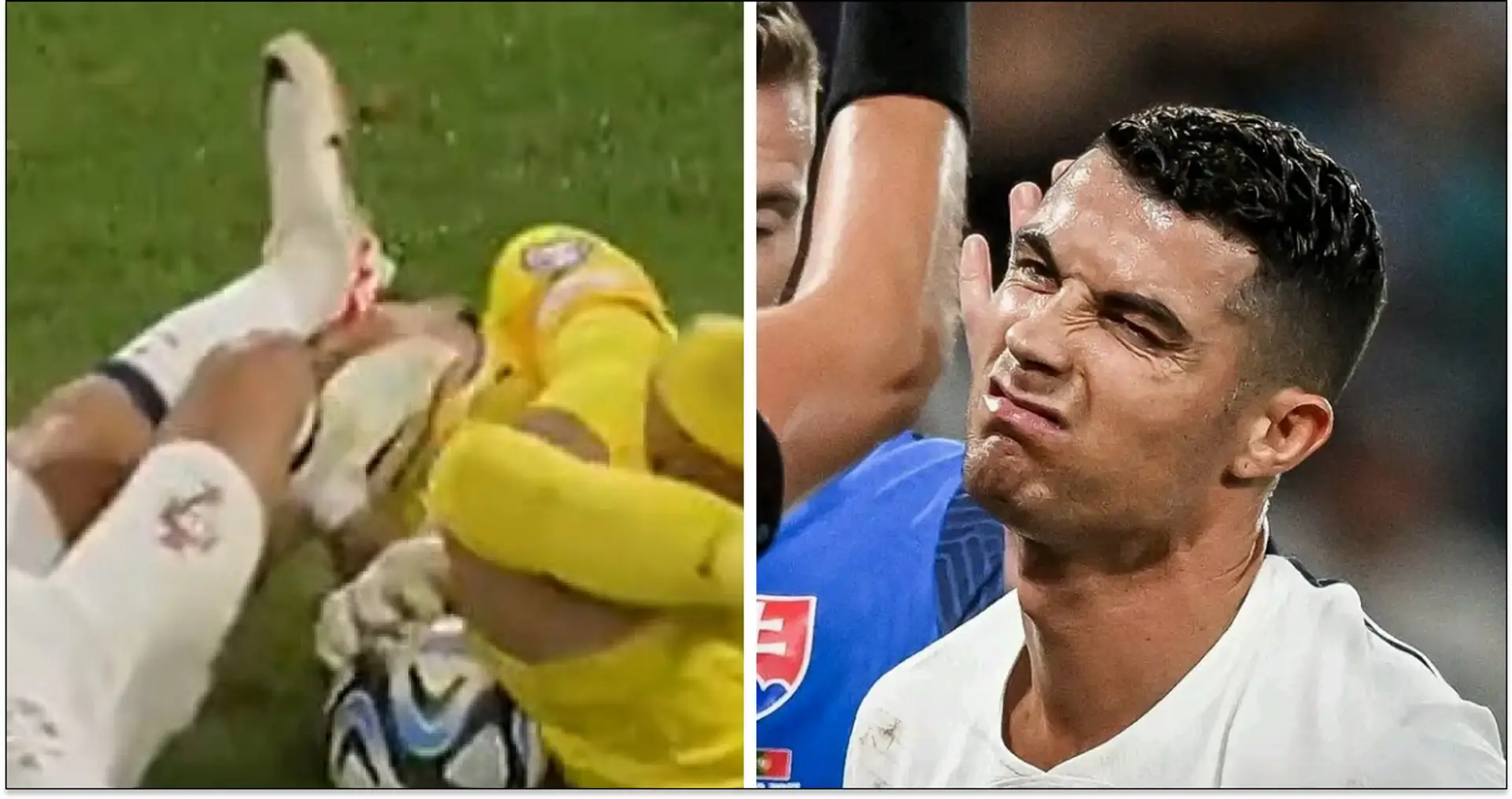 Cristiano Ronaldo scrapes studs into former United teammate's face, somehow avoids red card