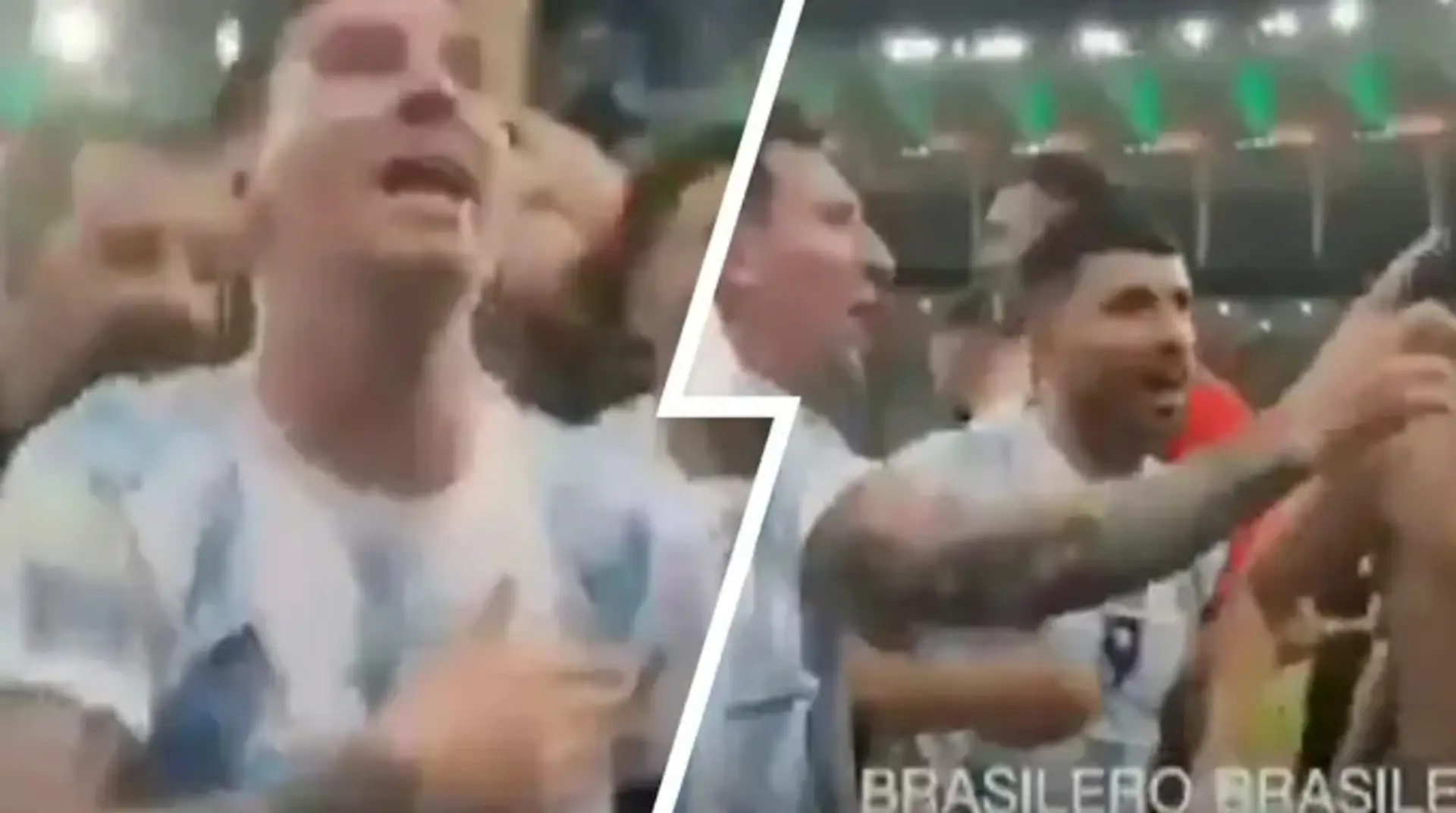De Paul intenta cantar una canción ofensiva durante las celebraciones de la Copa América, el capitán Messi lo detiene