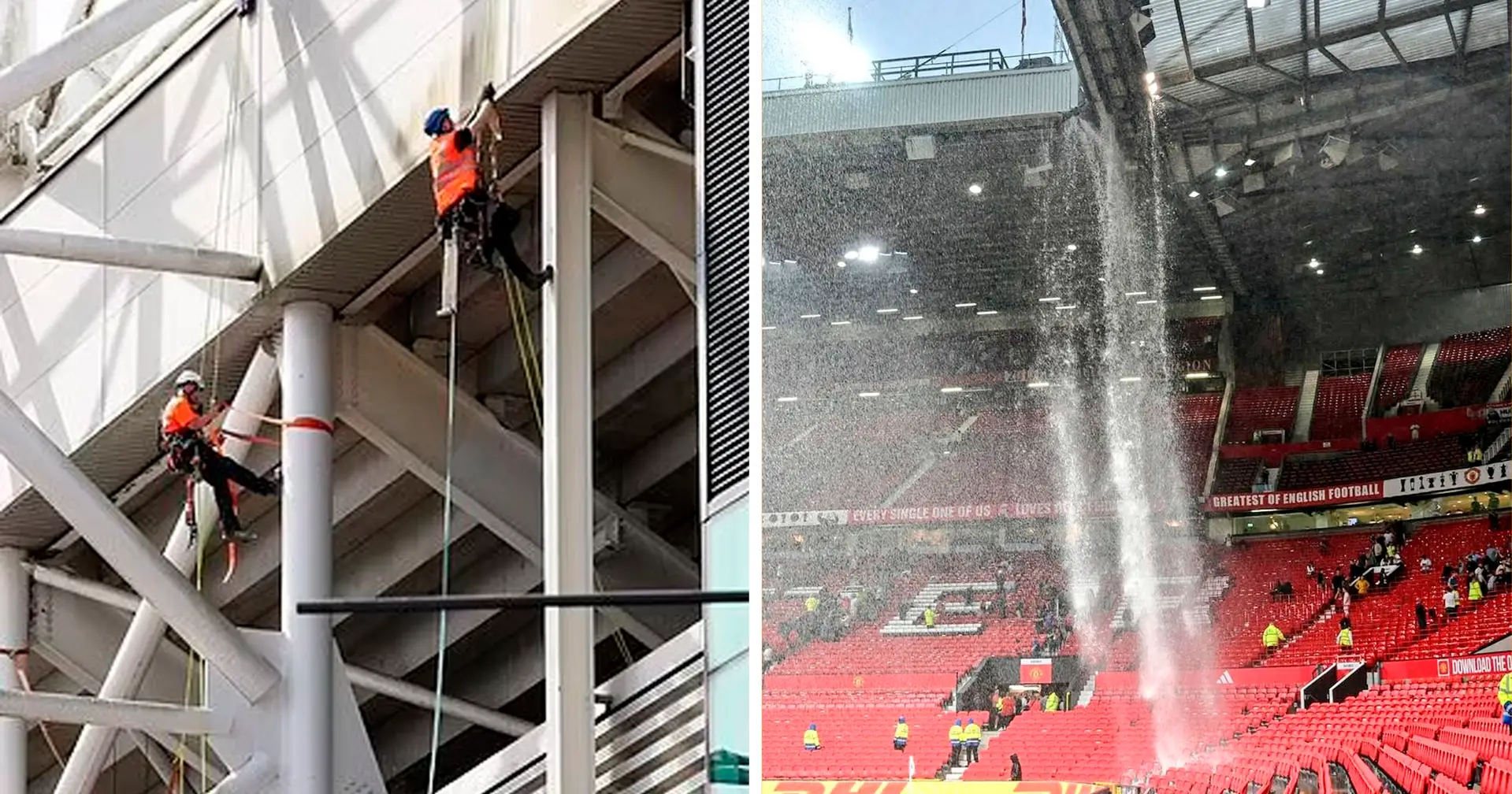 Workers spotted at Old Trafford today - they are not there to fix the leaky roof