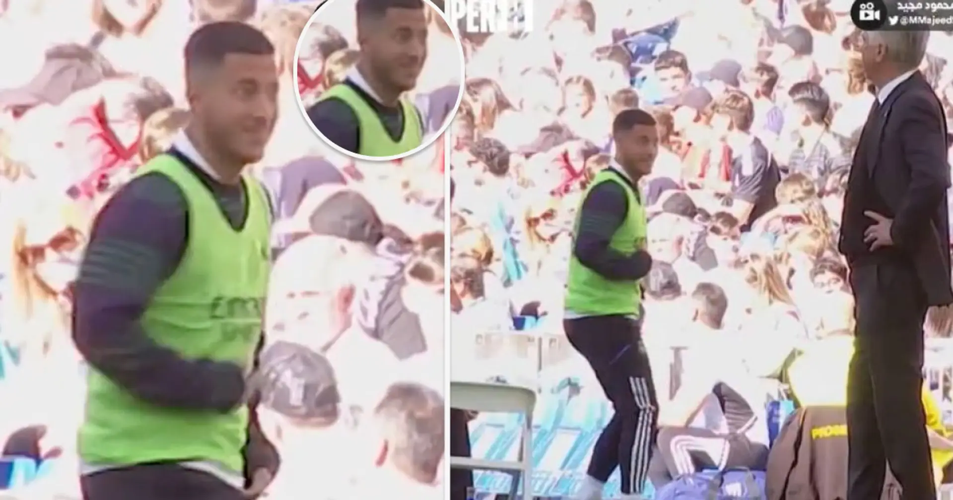 Visto: la reacción hilarante de Eden Hazard al hacer su primer aparición en La Liga en 6 meses