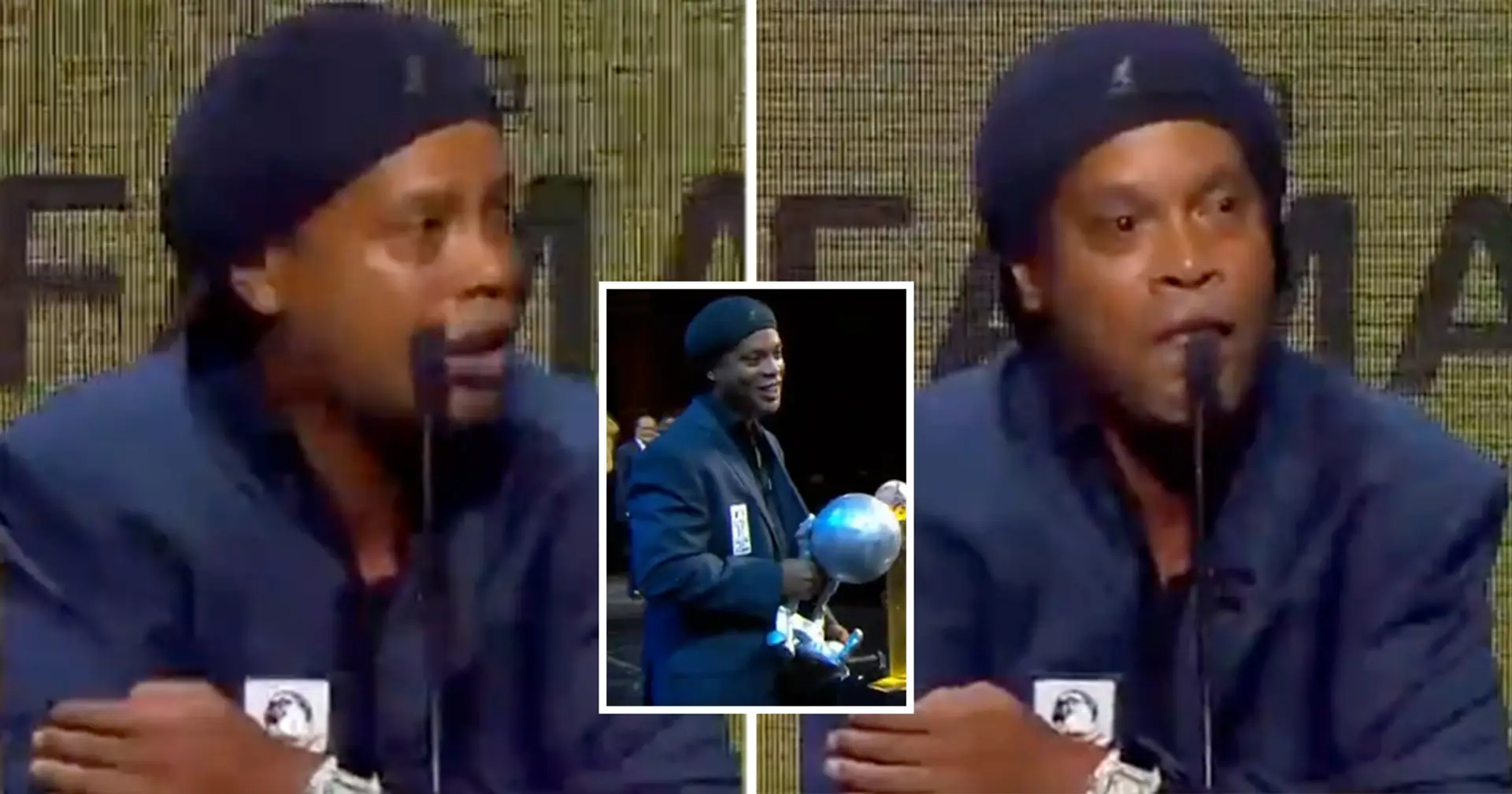 "Je ne pouvais pas l'imaginer dans mes rêves les plus fous": Ronaldinho en larmes lors de son intronisation au World Soccer Hall of Fame  