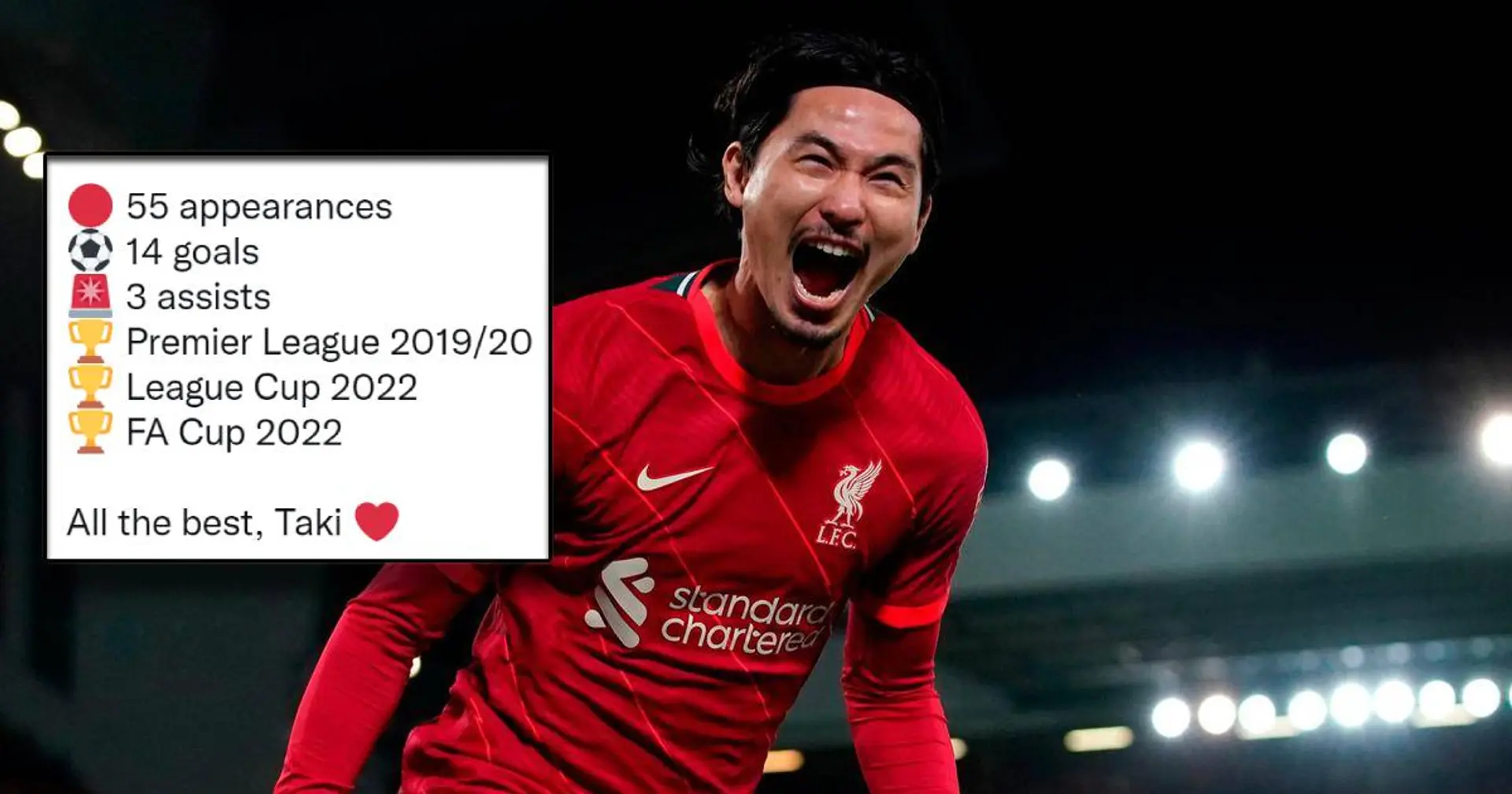 'Our cup champion, he leaves a cult hero': Liverpool fans react to Minamino's departure