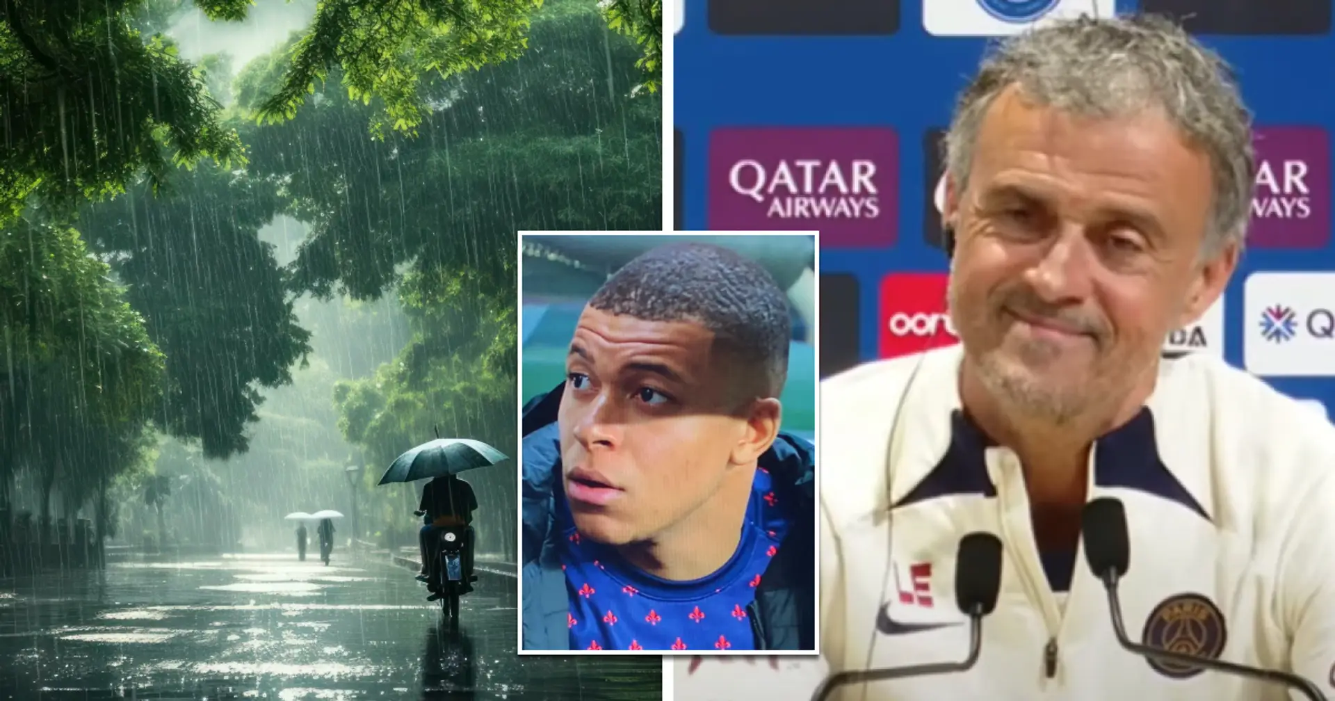 'Today it's raining, but it's also a very beautiful day': Luis Enrique answers question about Mbappe's future