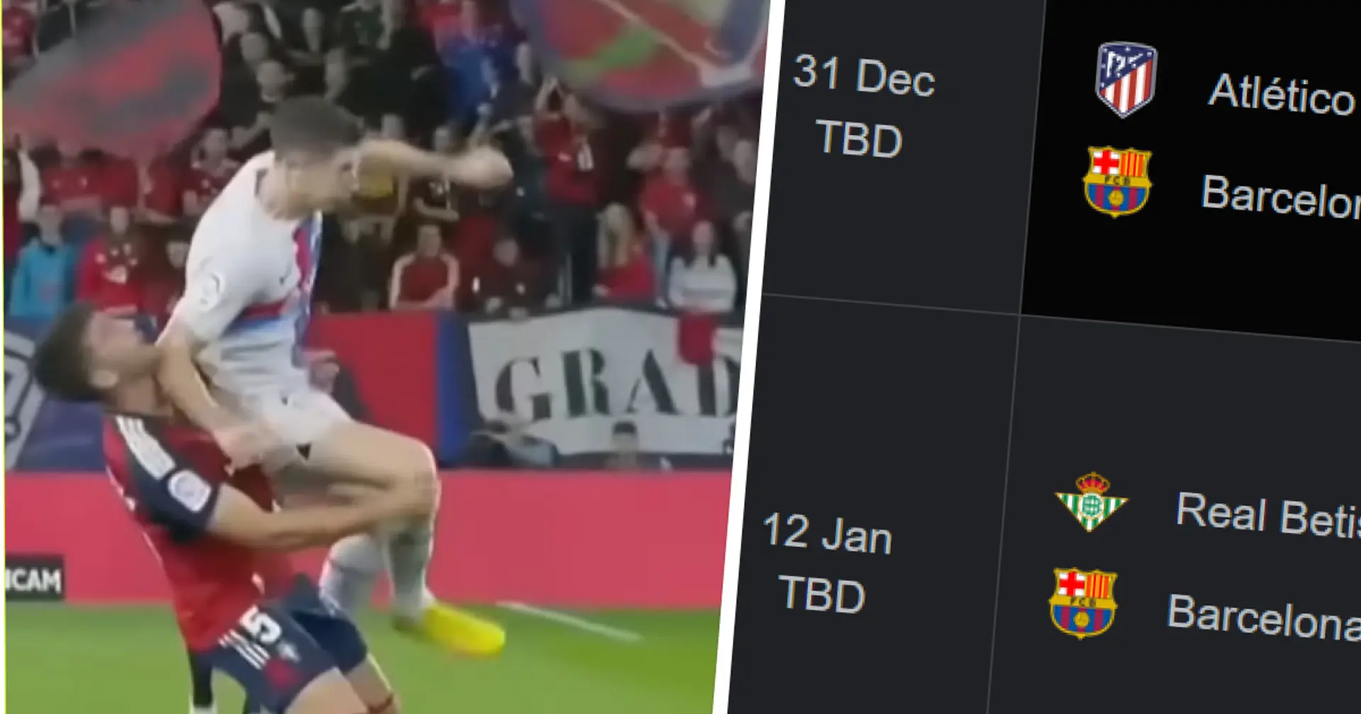Lewandowski likely to face three-game ban for red card at Osasuna 