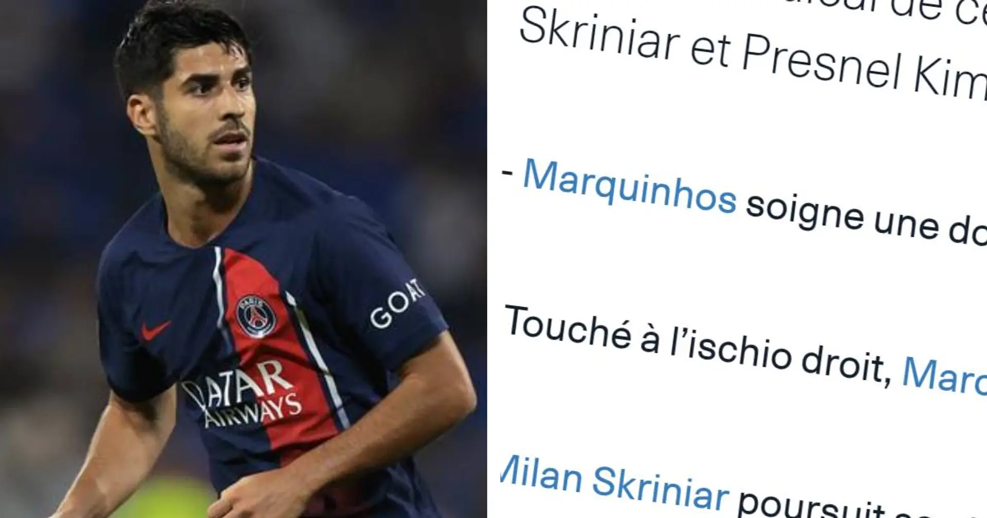 Asensio forfait ! Le point médical du PSG à 24h du match de Ligue 1 contre Montpellier