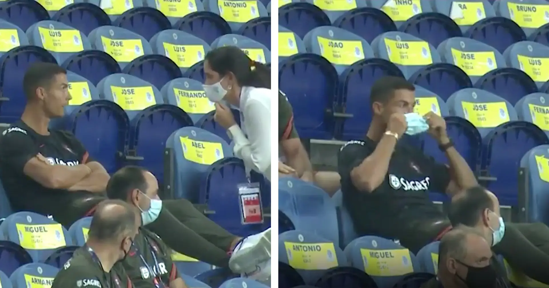 Rules for everyone, Cristiano! Portuguese refuses to wear mask but changes his mind moments later (video)