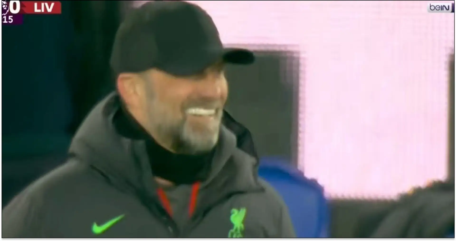 Spotted: Klopp smiling after Everton double lead
