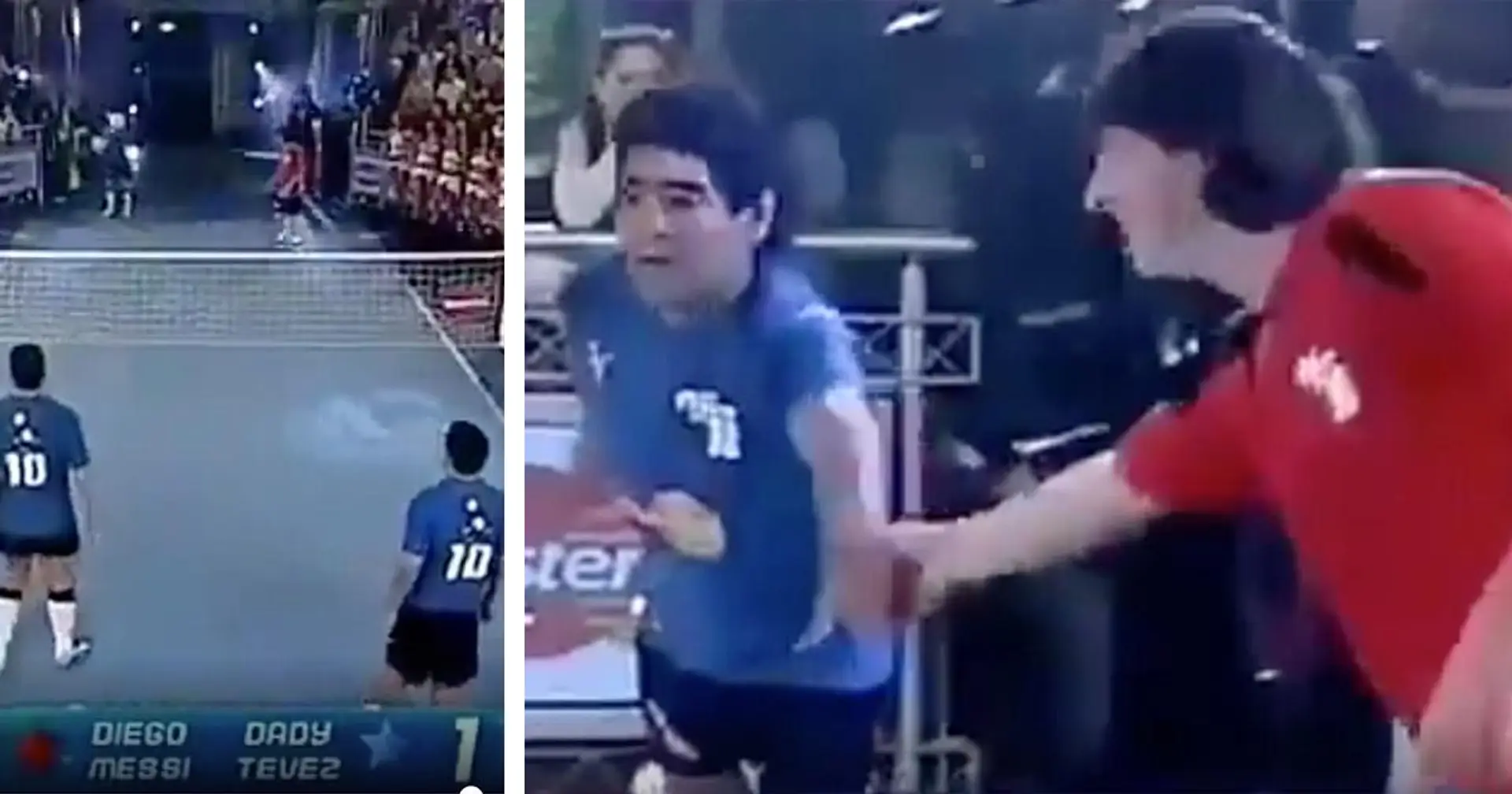Reveladoras imágenes muestran a Messi de 19 años jugando al fútbol tenis junto a Diego Maradona