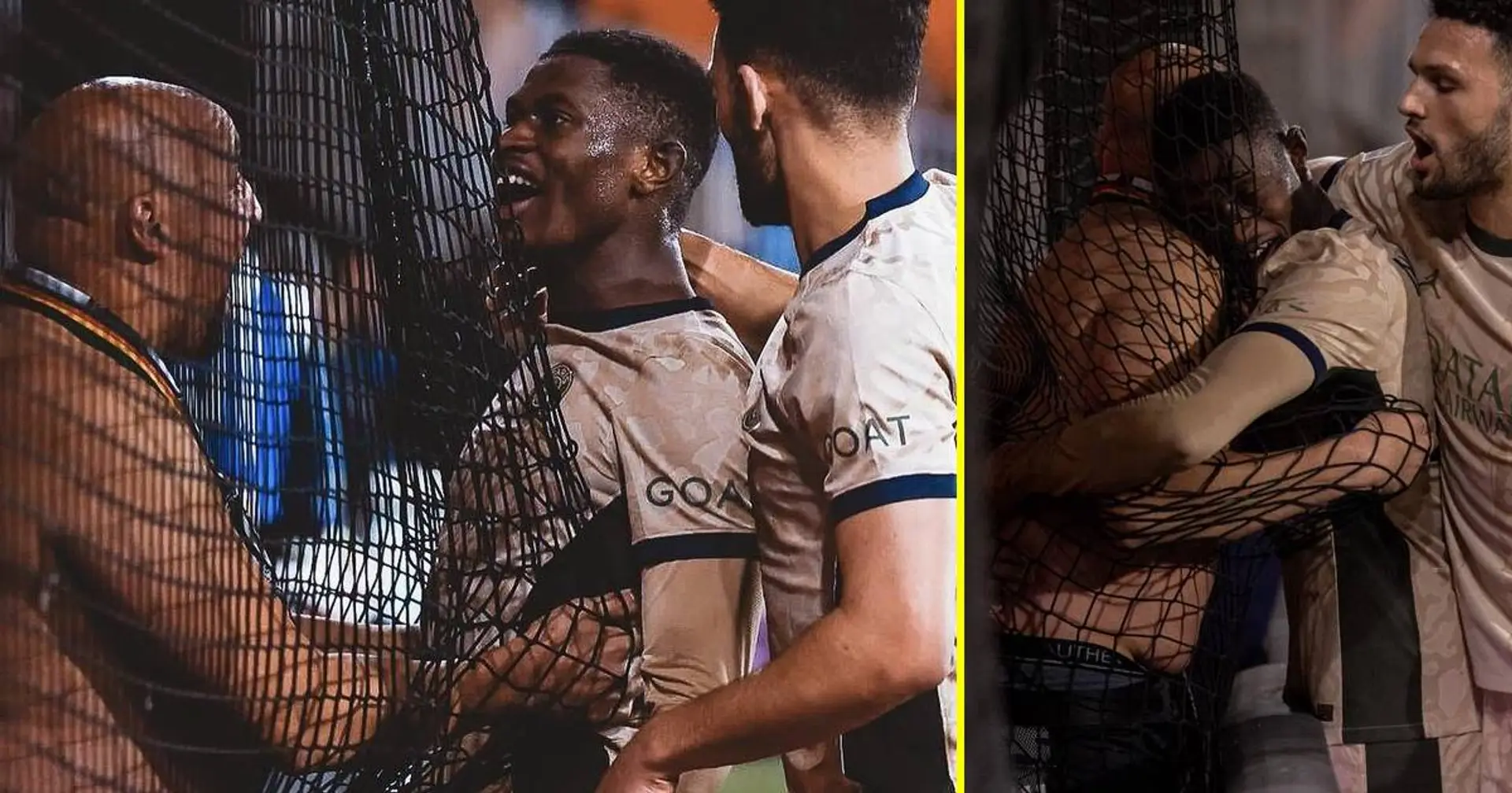 Repéré : Scène touchante de Nuno Mendes célébrant son but contre Montpellier avec un fan parisien