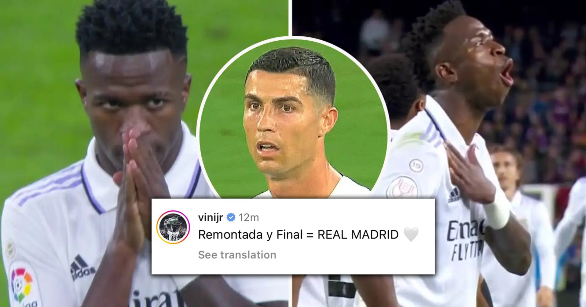 Ronaldos Einfluss? Nach dem spektakulären Clasico-Sieg von Real Madrid reagierte der Spieler von Man United, Alejandro Garnacho, plötzlich auf den Post von Vinicius 