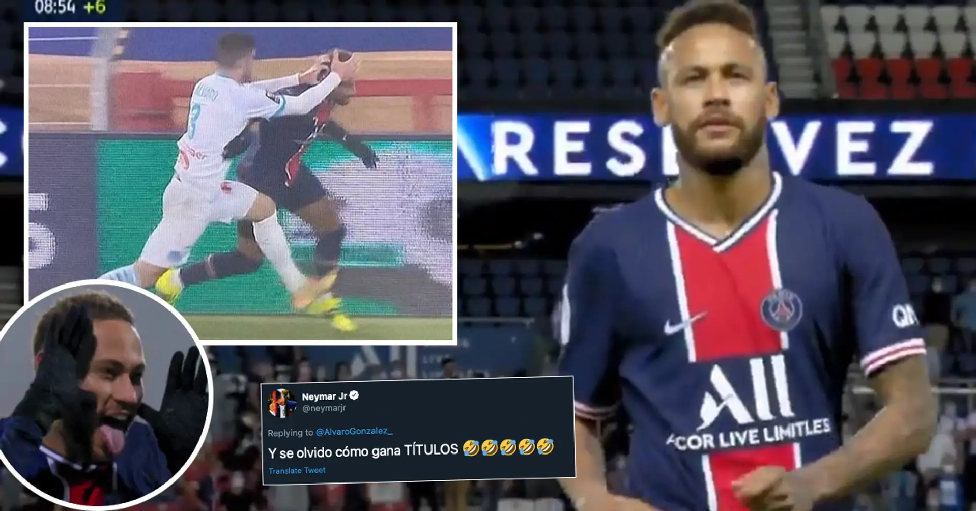 'My parents taught me how to take out garbage'. Marseille's Alvaro Gonzalez insults Neymar on Twitter