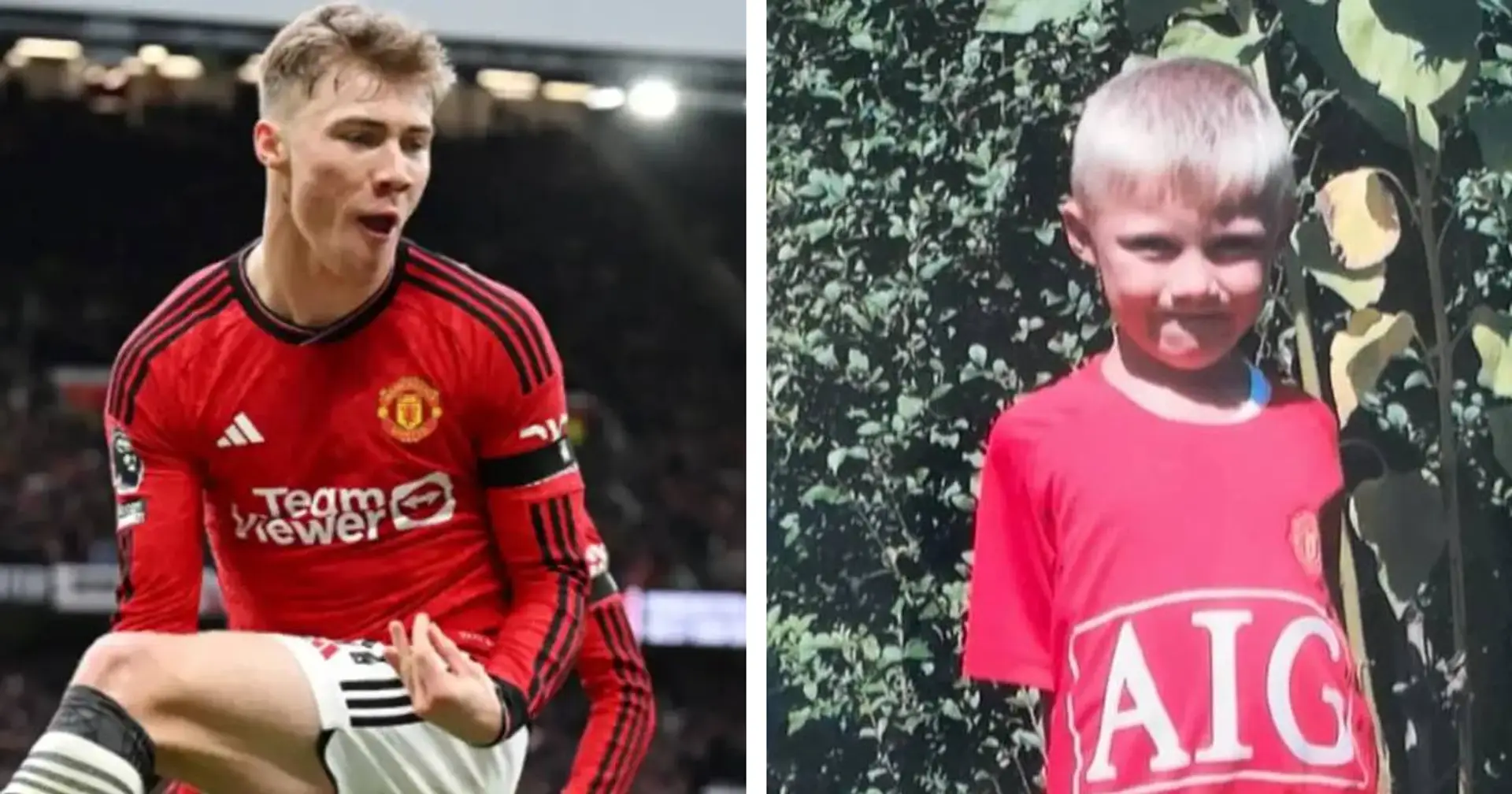 Rasmus Hojlund shares adorable childhood photo of himself in Man United shirt