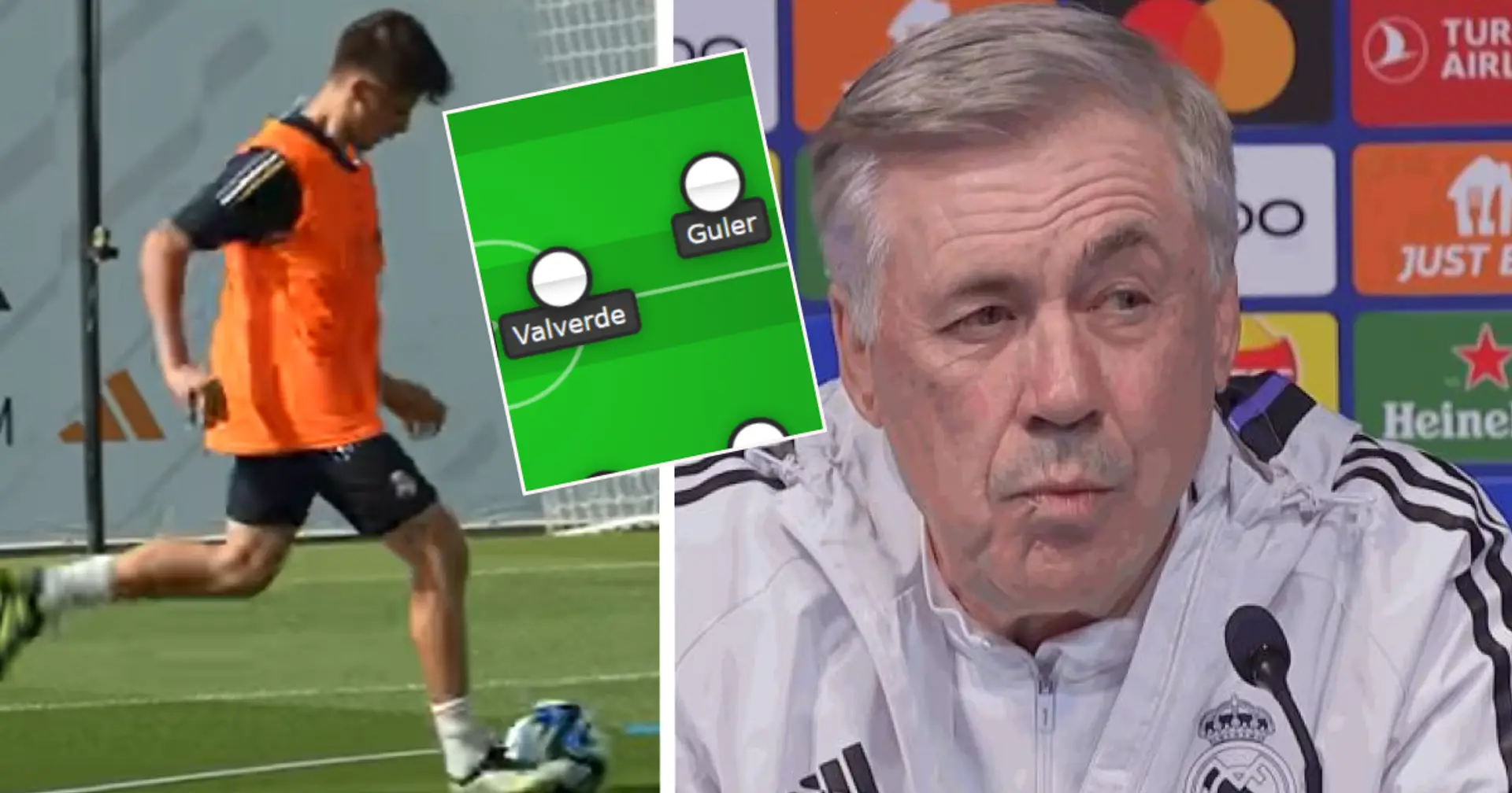Ancelotti keeps using Arda Guler in one position in training — shown in 2 lineups