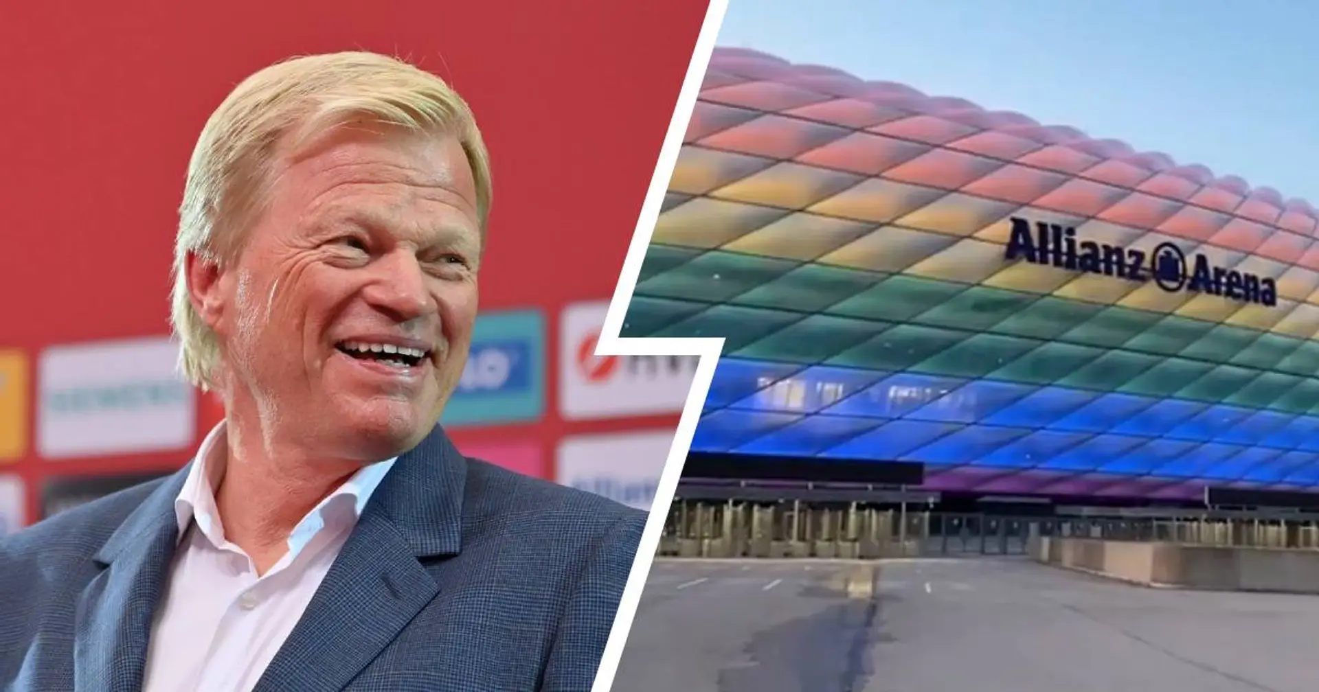 "Licht an!": Heute Abend erstrahlt die Allianz Arena in Regenbogenfarben, was Oliver Kahn sehr freut