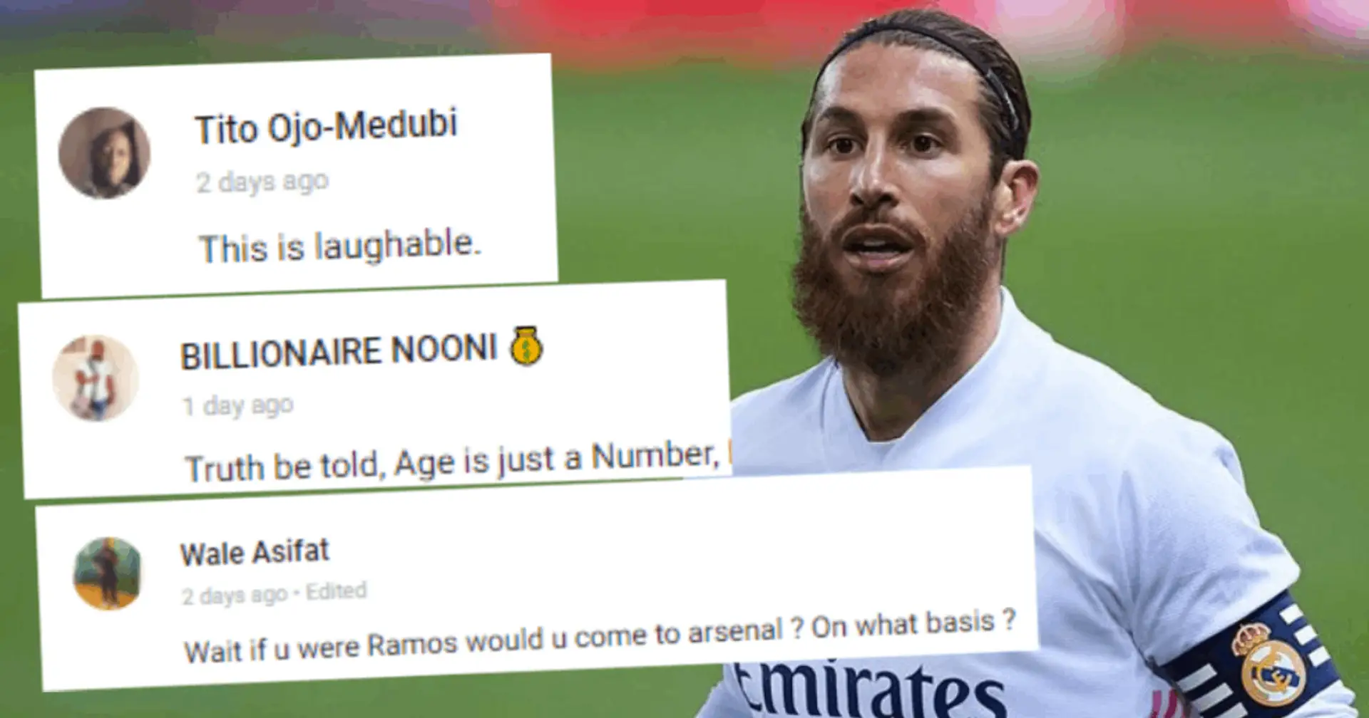 'Arsenal are no graveyard for has-beens': Tribuna fans don't want Sergio Ramos at club even for free