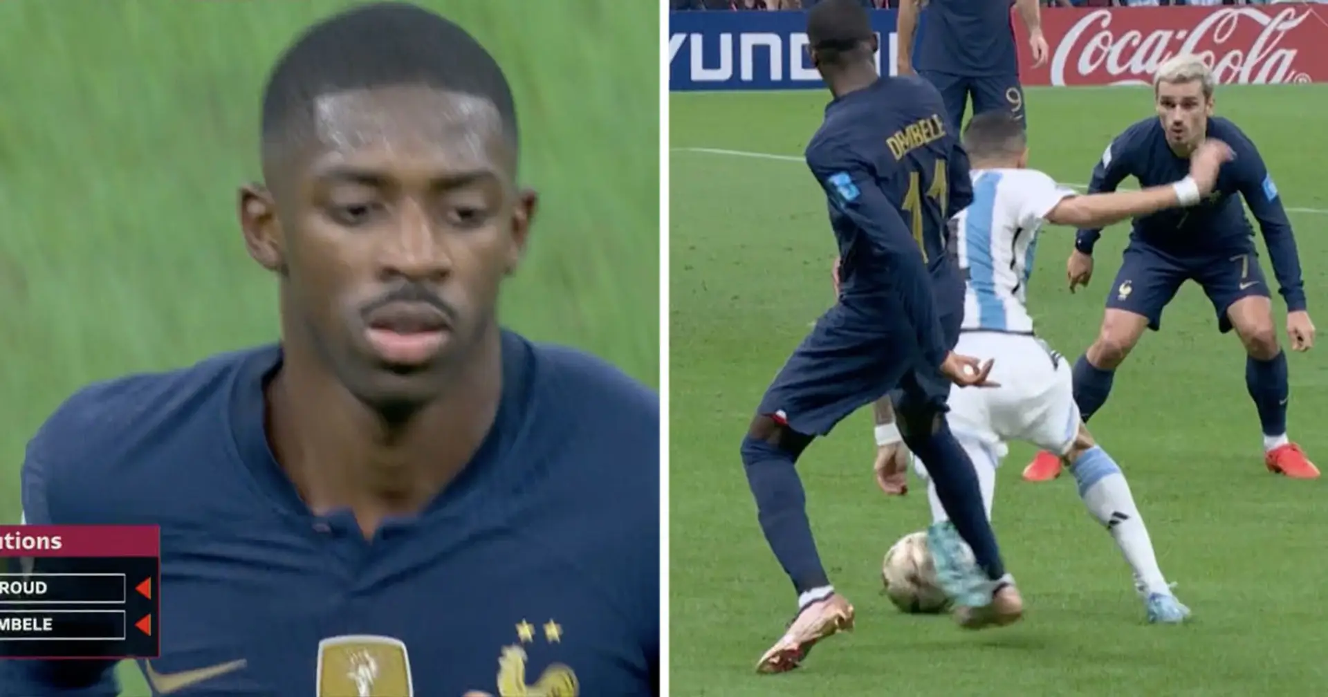 Dembele subbed off before half-time in World Cup final, his foul led to Messi's goal