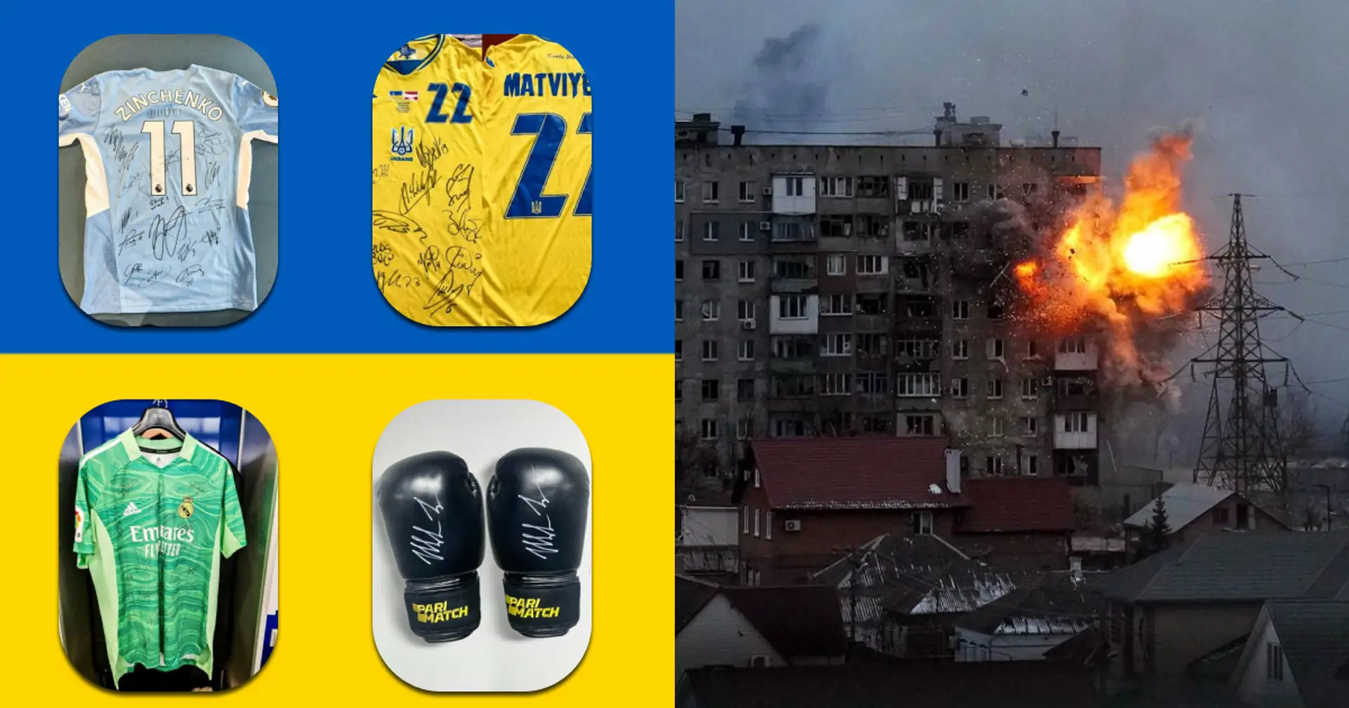 Secondo giro d'aste con cimeli unici dei migliori atleti per aiutare l'Ucraina: i guanti di Tyson, la camicia di Zinchenko e molto altro