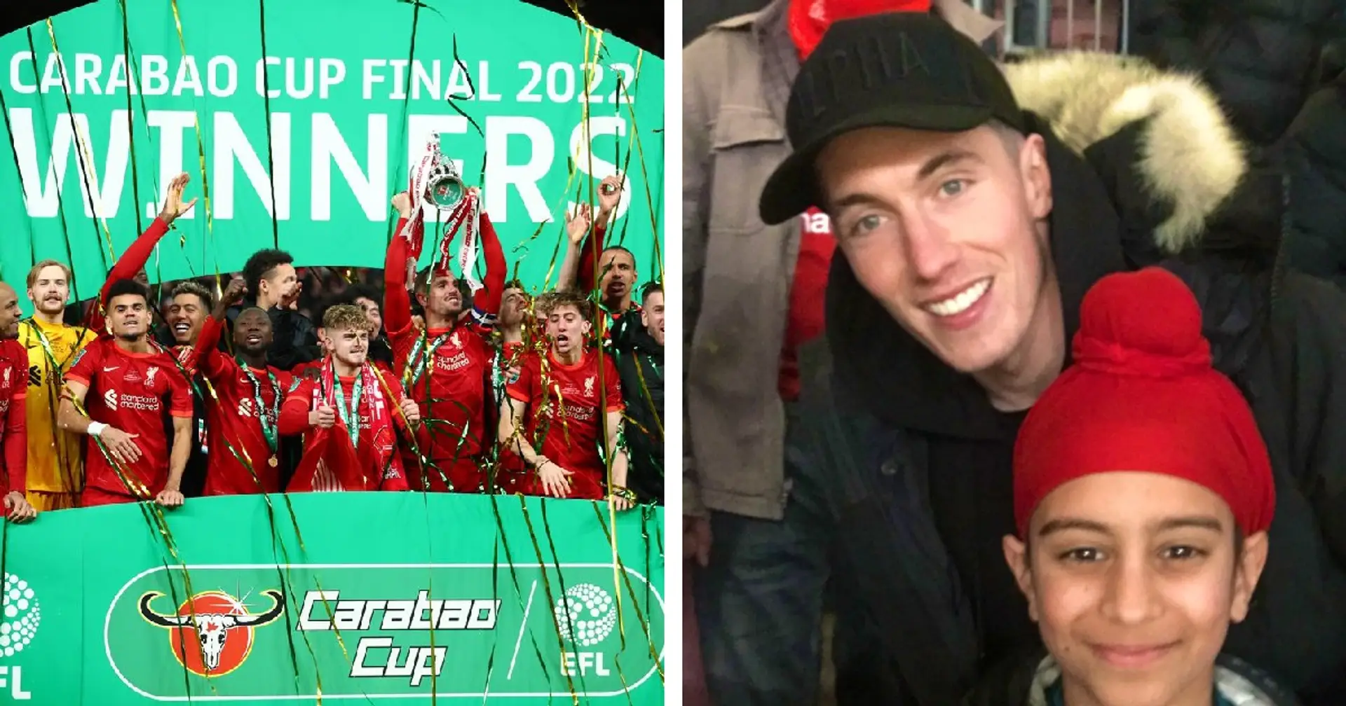 Harry Wilson spotted in the crowd at Wembley celebrating League Cup win
