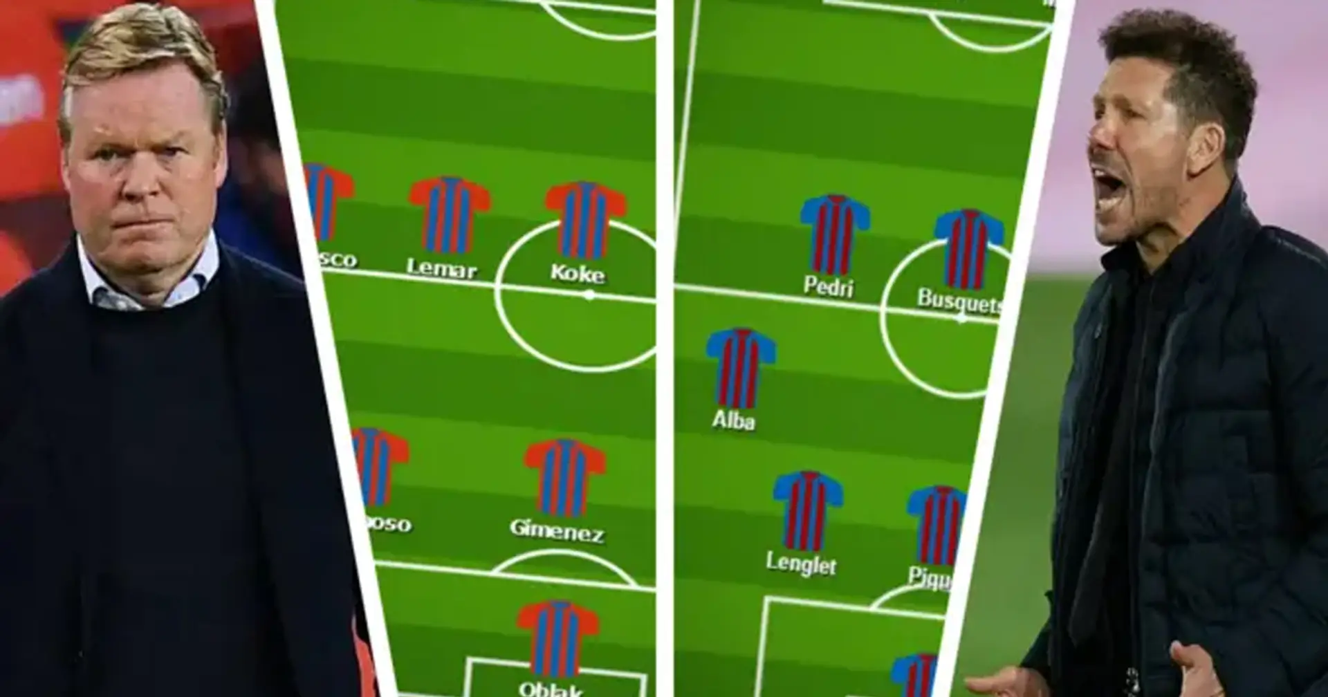 Los posibles Xl del Barça y Atlético ¿Dónde estará la clave para ganar y perder el partido?