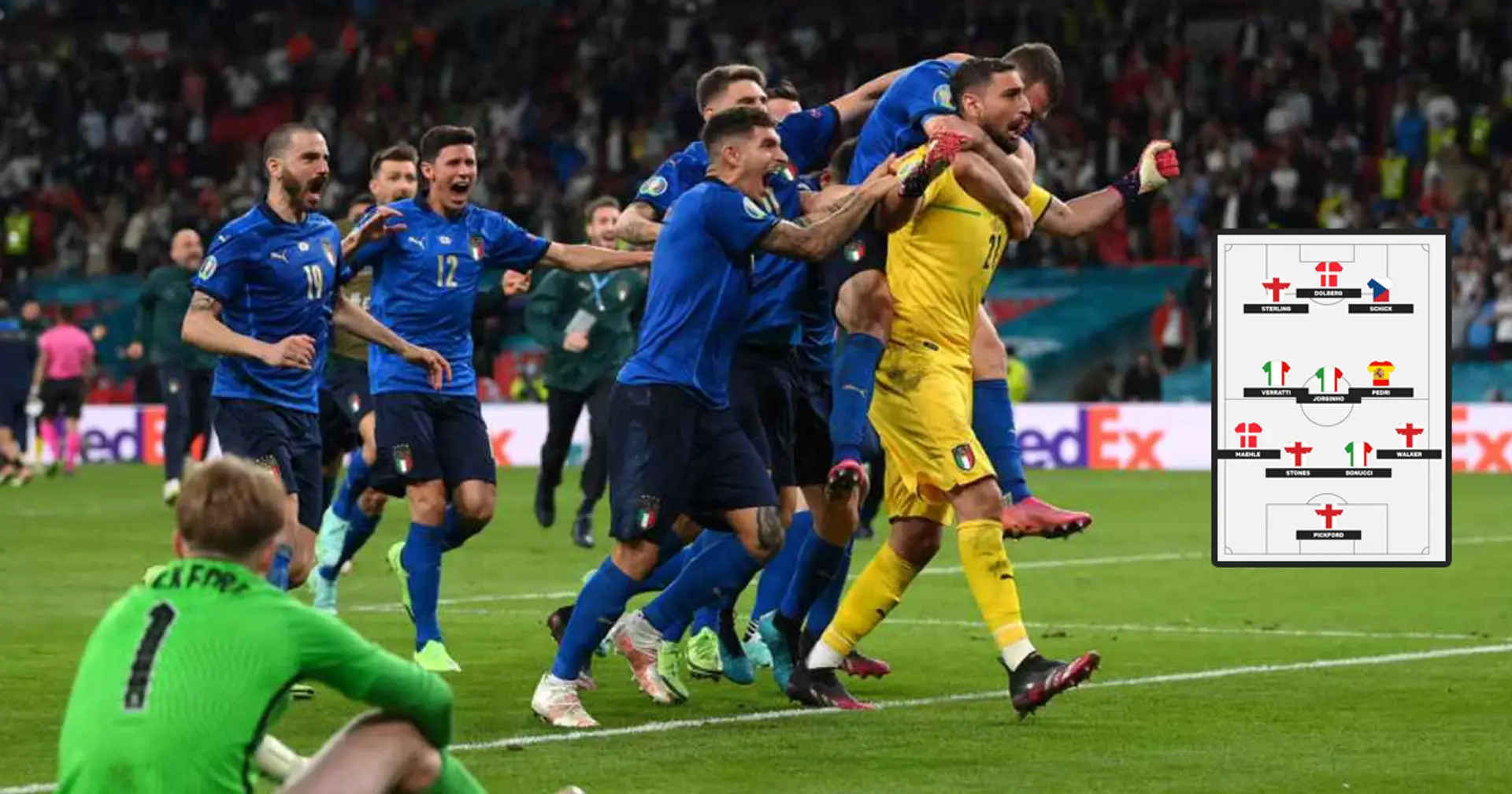 La Top XI di EURO 2020 in base alle statistiche: l'Italia vince e convince, ma solo 3 Azzurri vengono premiati