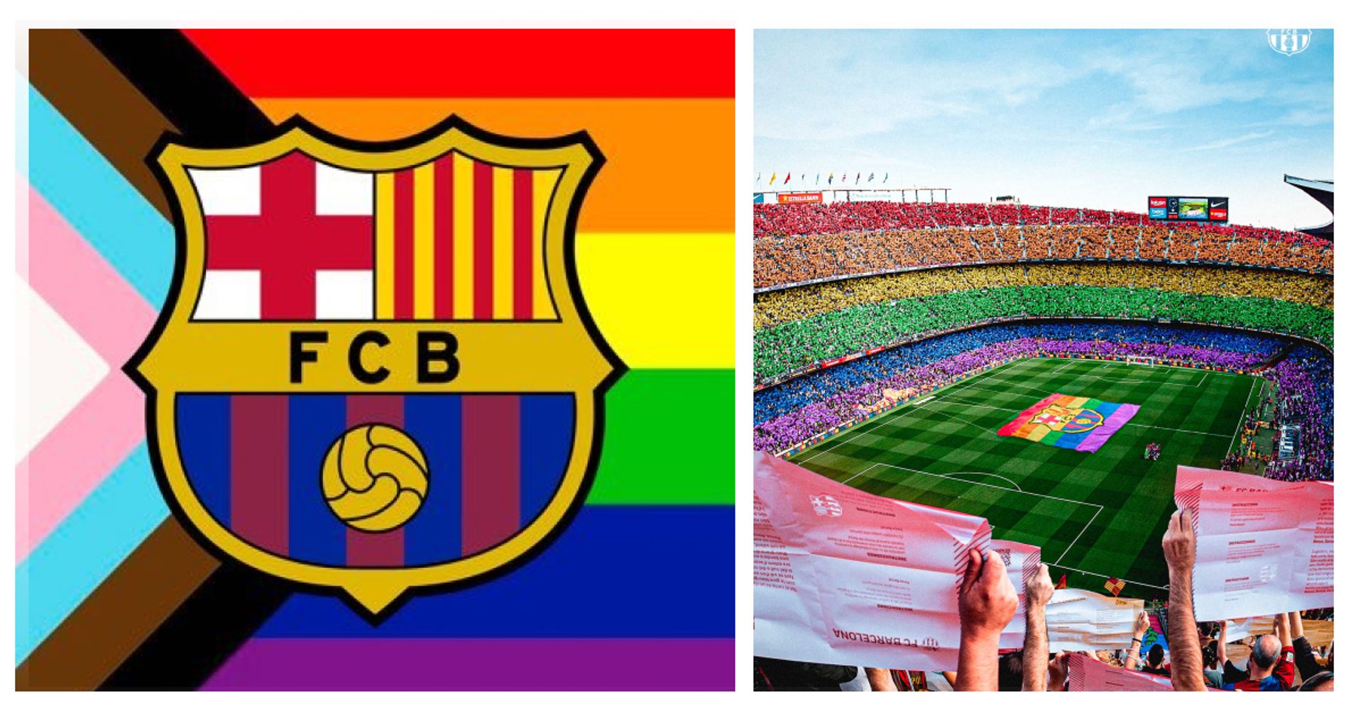 Find another club if you have a problem with a pride flag'; 'unfortunate to  support a gay club': Barca fans have mixed reactions to LGBT flags at Camp  Nou - Football