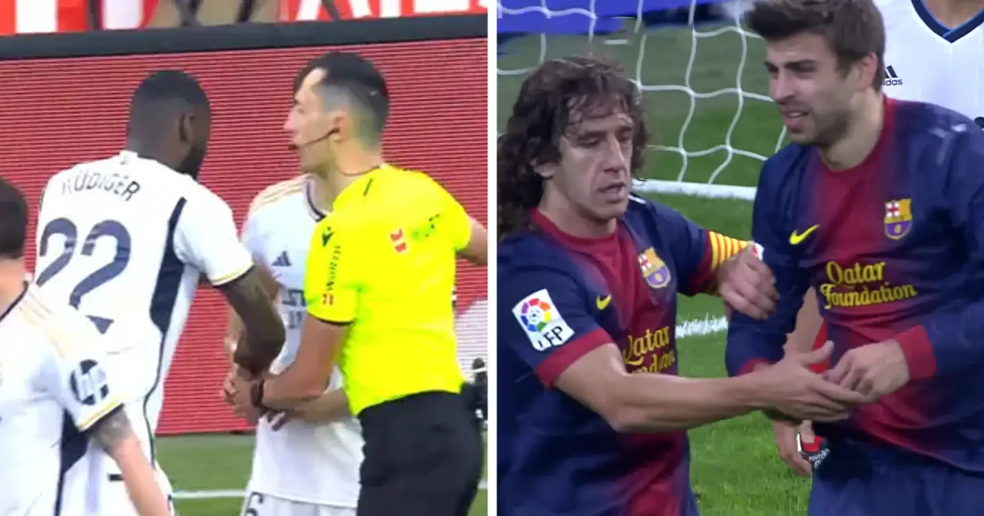 Nacho and Rüdiger's quick reaction to Mallorca bottle incident reminds the same moment with Puyol vs Real Madrid