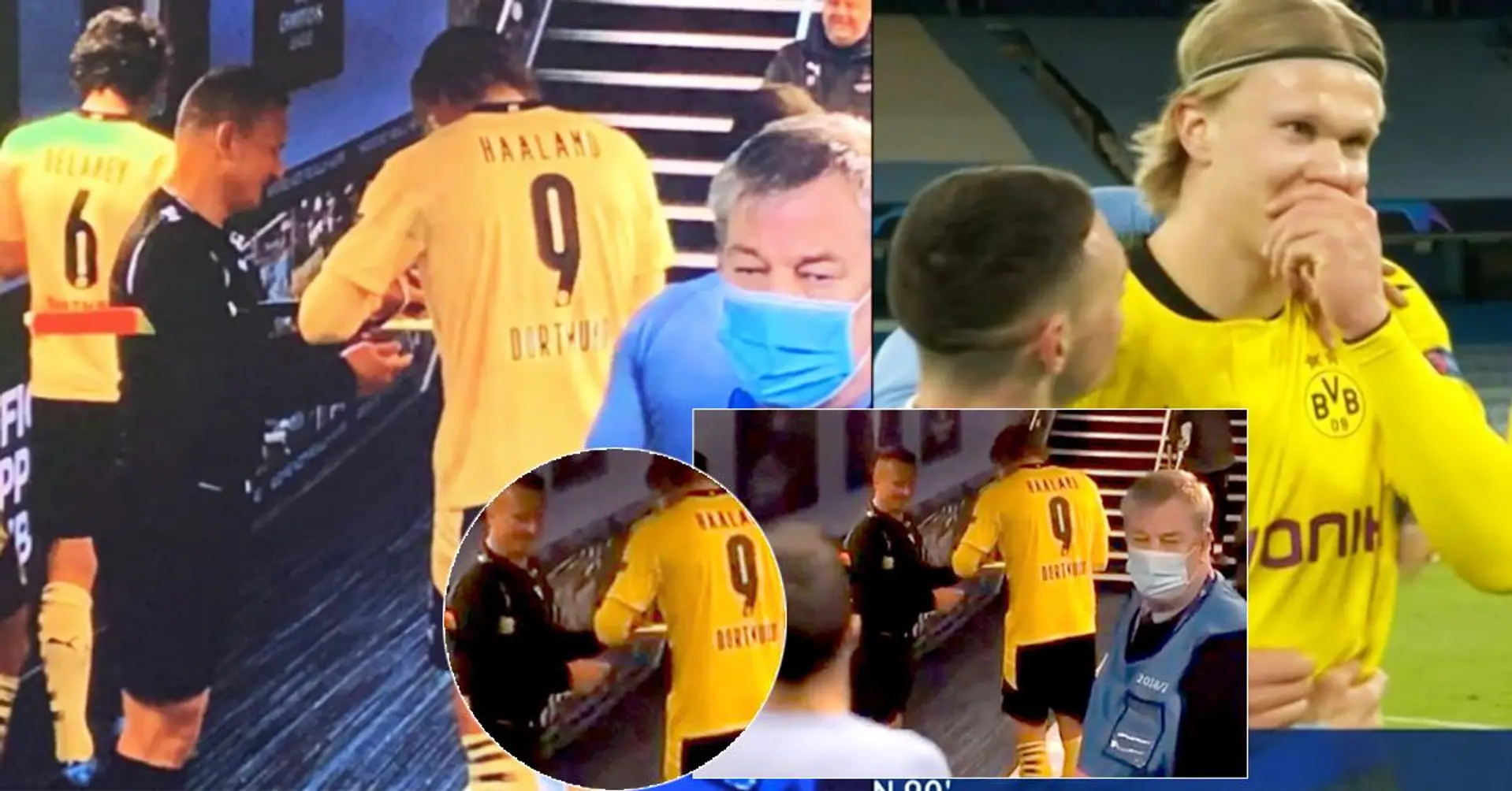 Un juge de ligne filmé en train de demander à Erling Haaland un autographe après le match de la Ligue des champions