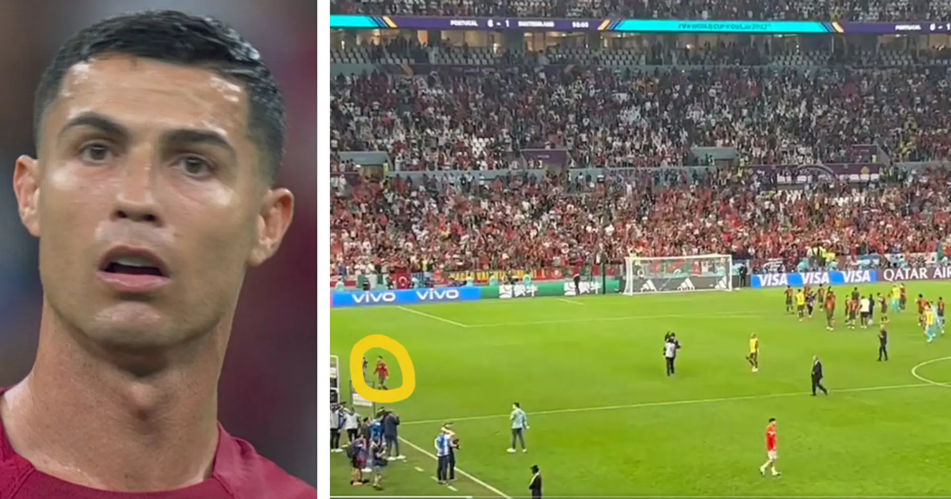 Spotted: Ronaldo first Portugal player to leave pitch as teammates celebrate huge Switzerland win