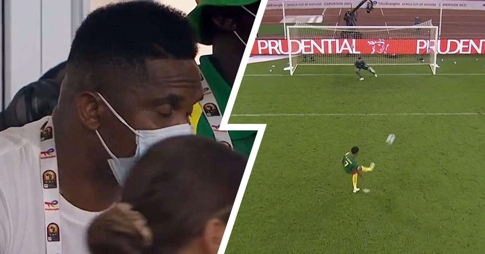 Eto'o reaction to criminally poor Cameroon penalty kick caught on camera