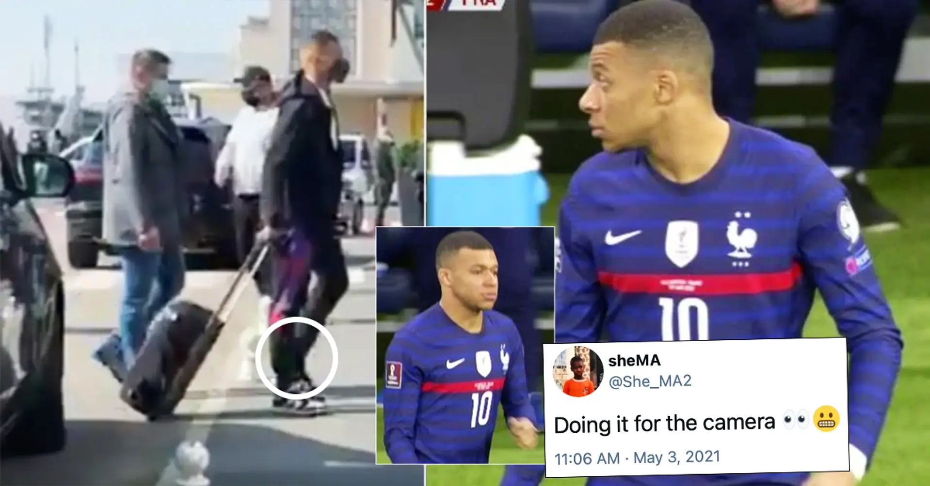 Mind games Fans accuse Kylian Mbappe of 'acting up for the camera' after spotting him in Manchester