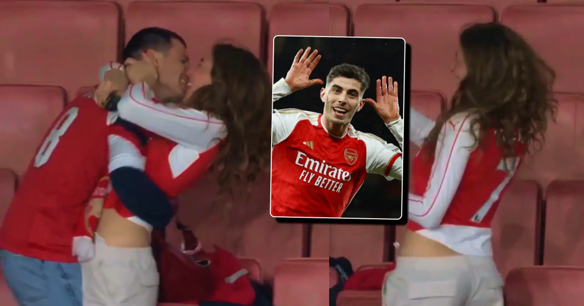 Love is in the air! Arsenal fans can't stop kissing after 5-0 Chelsea win