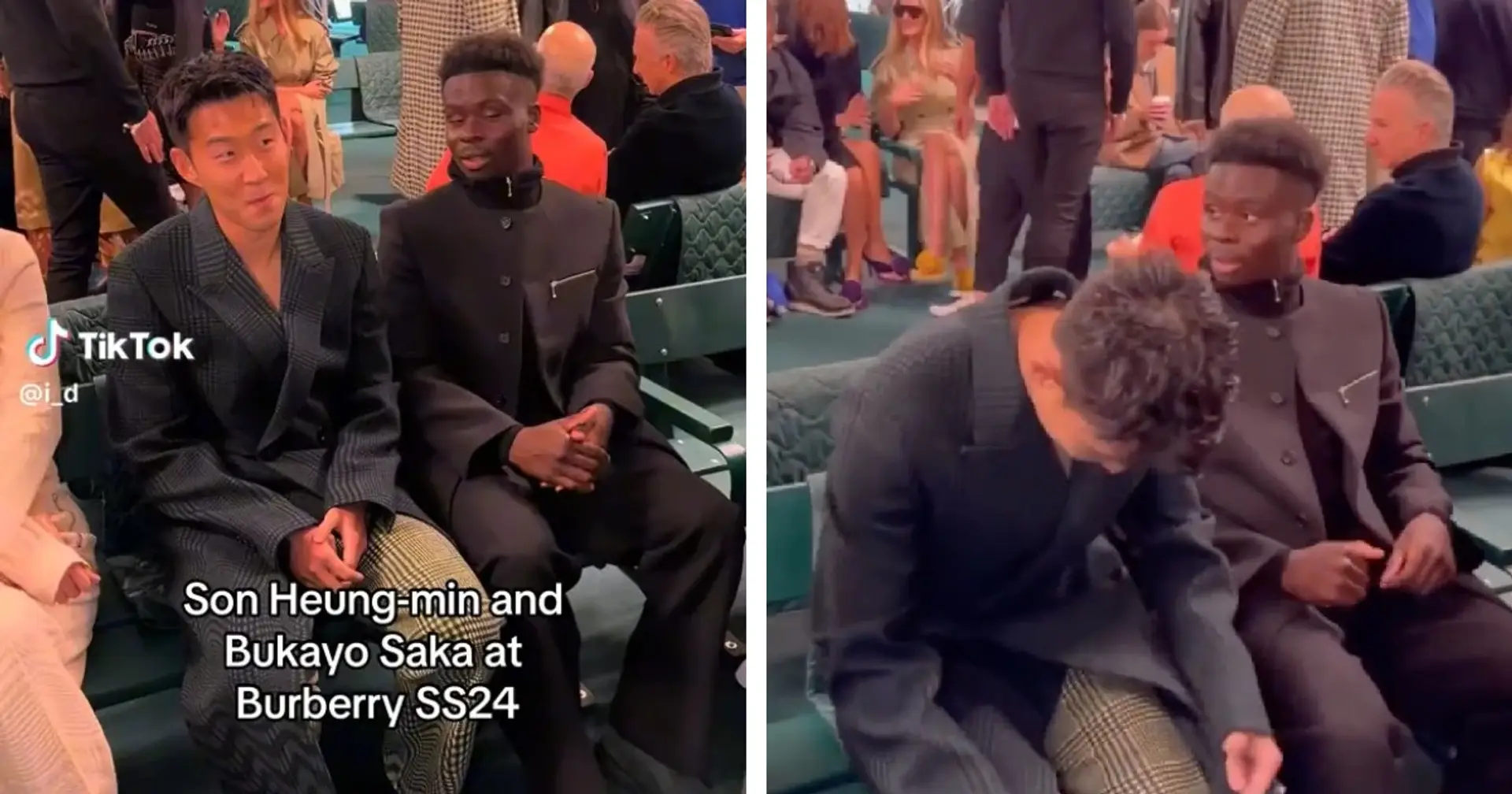 Spotted: Saka and Son sit awkwardly next to each other at London Fashion Week ahead of North London Derby