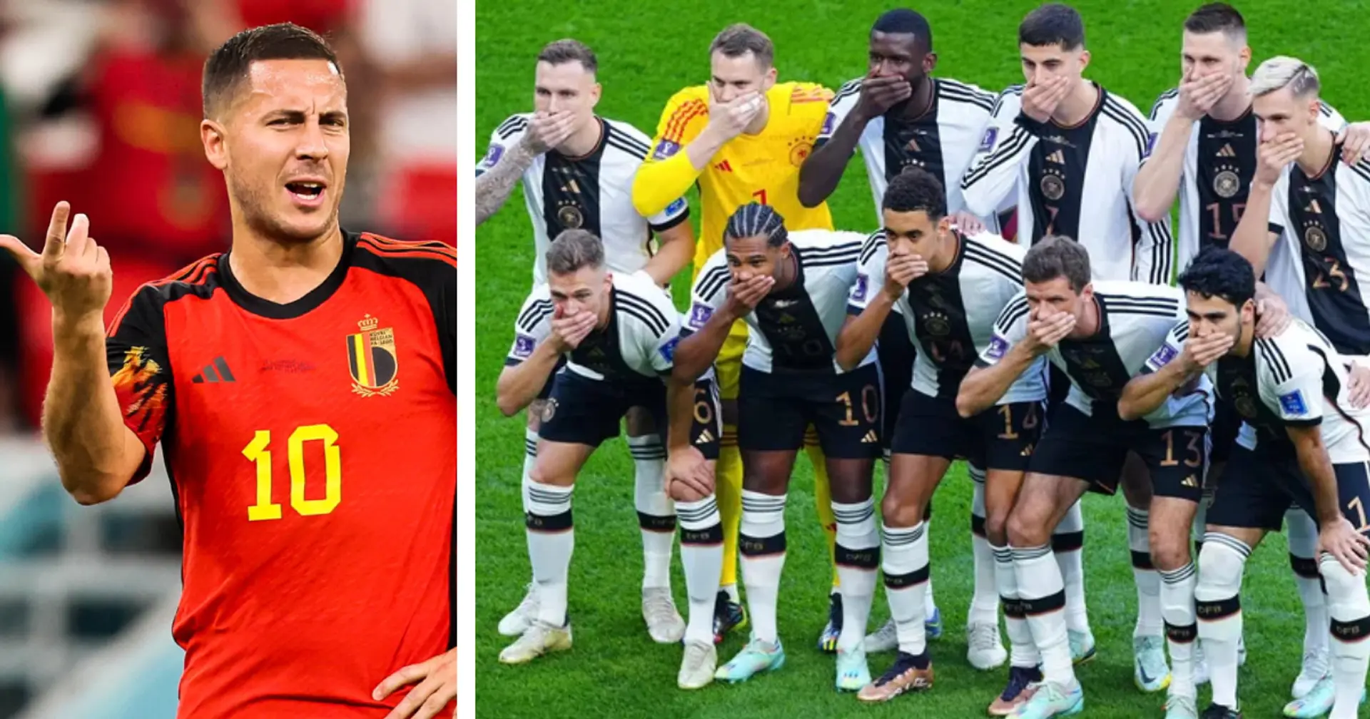 Was labert der? Hazard kritisiert DFB-Team für "Mund zu"-Geste: "Ich bin nicht hier, um eine politische Botschaft zu senden"