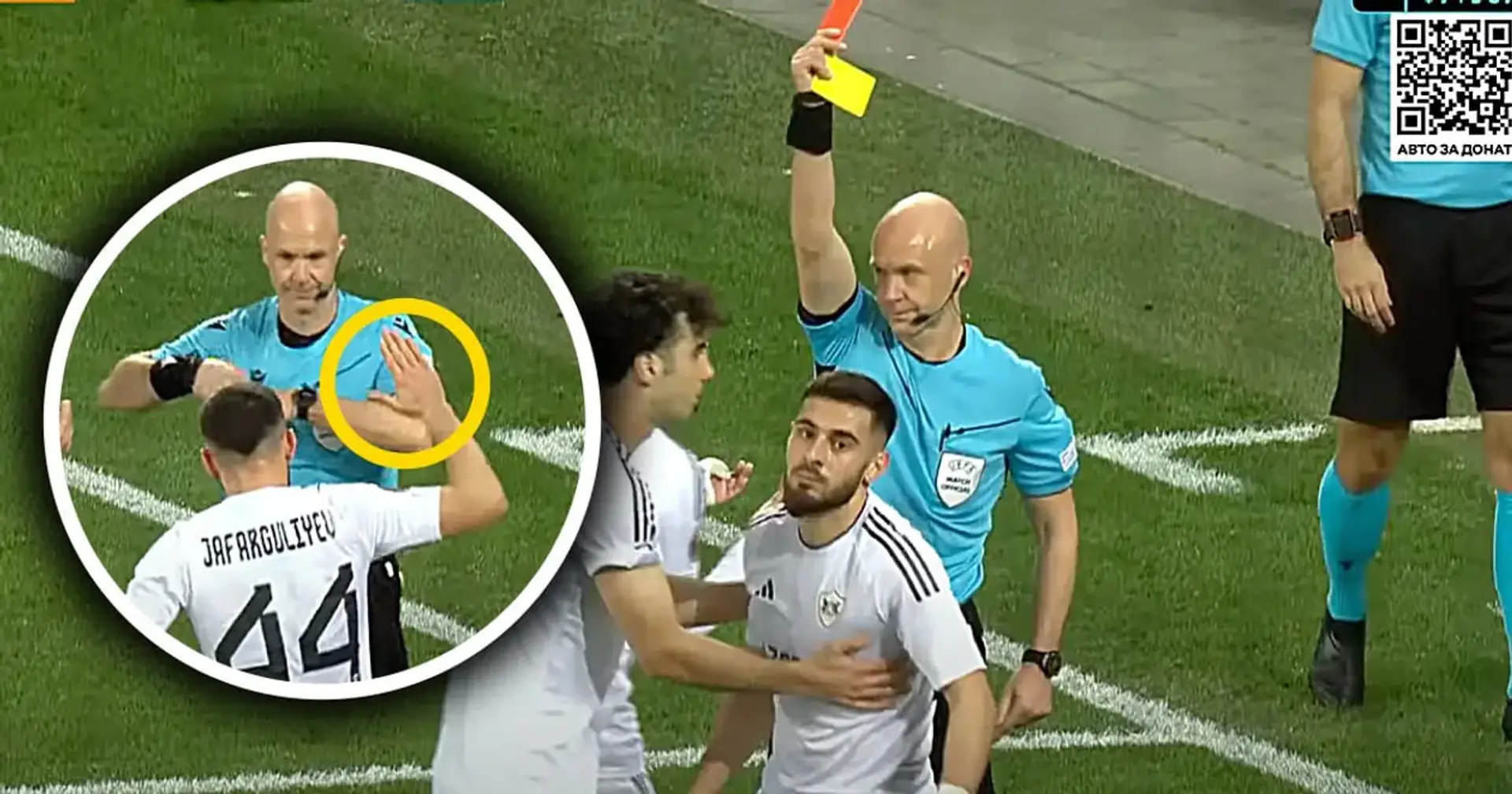 Meme des Spieltags in der Europa League: Ein Spieler dachte, seine gelbe Karte würde einfach annulliert, wurde aber stattdessen mit Rot bestraft